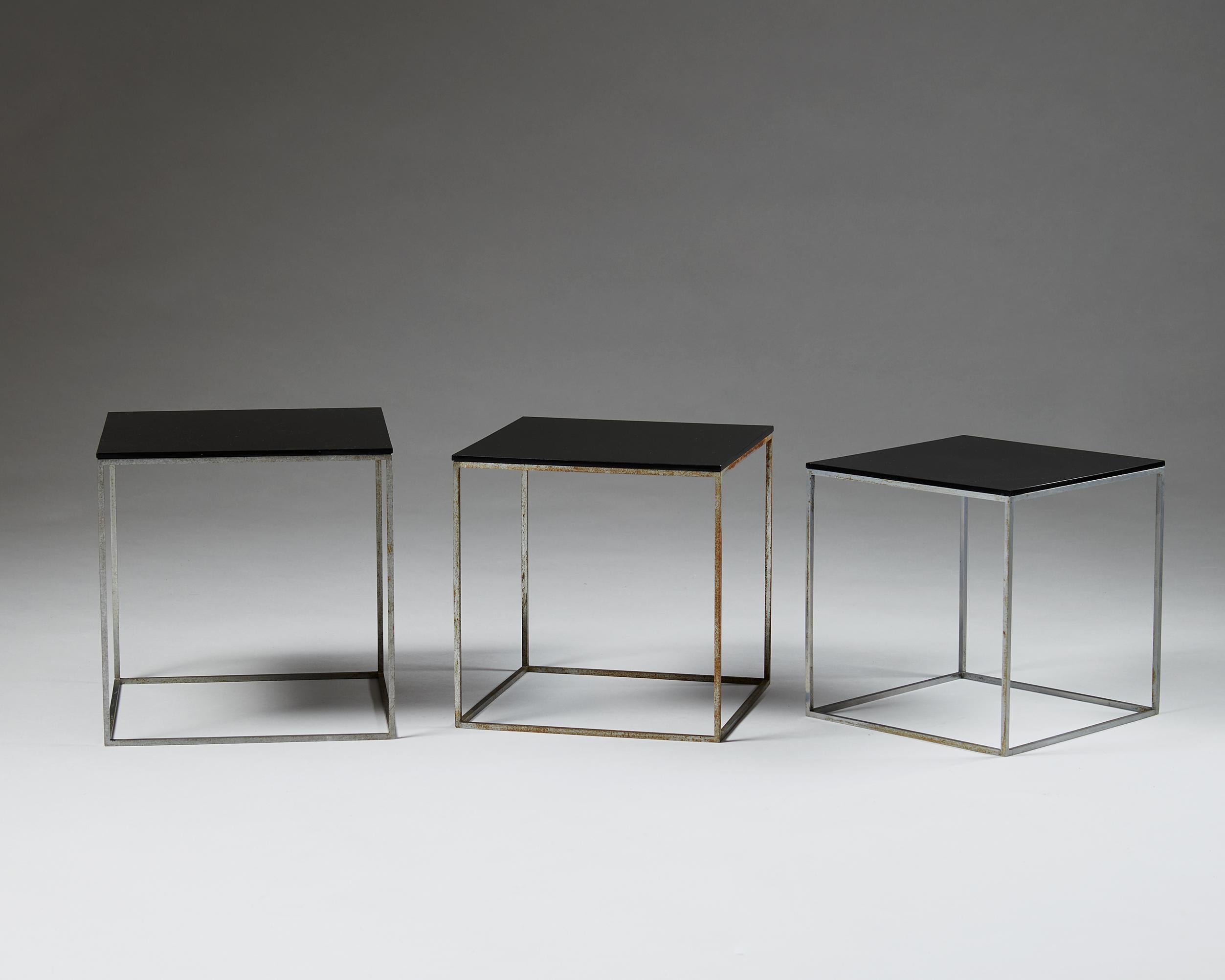 Scandinavian Modern Set of Three PK71 Nesting Tables Designed by Poul Kjaerholm, Denmark, 1957 For Sale