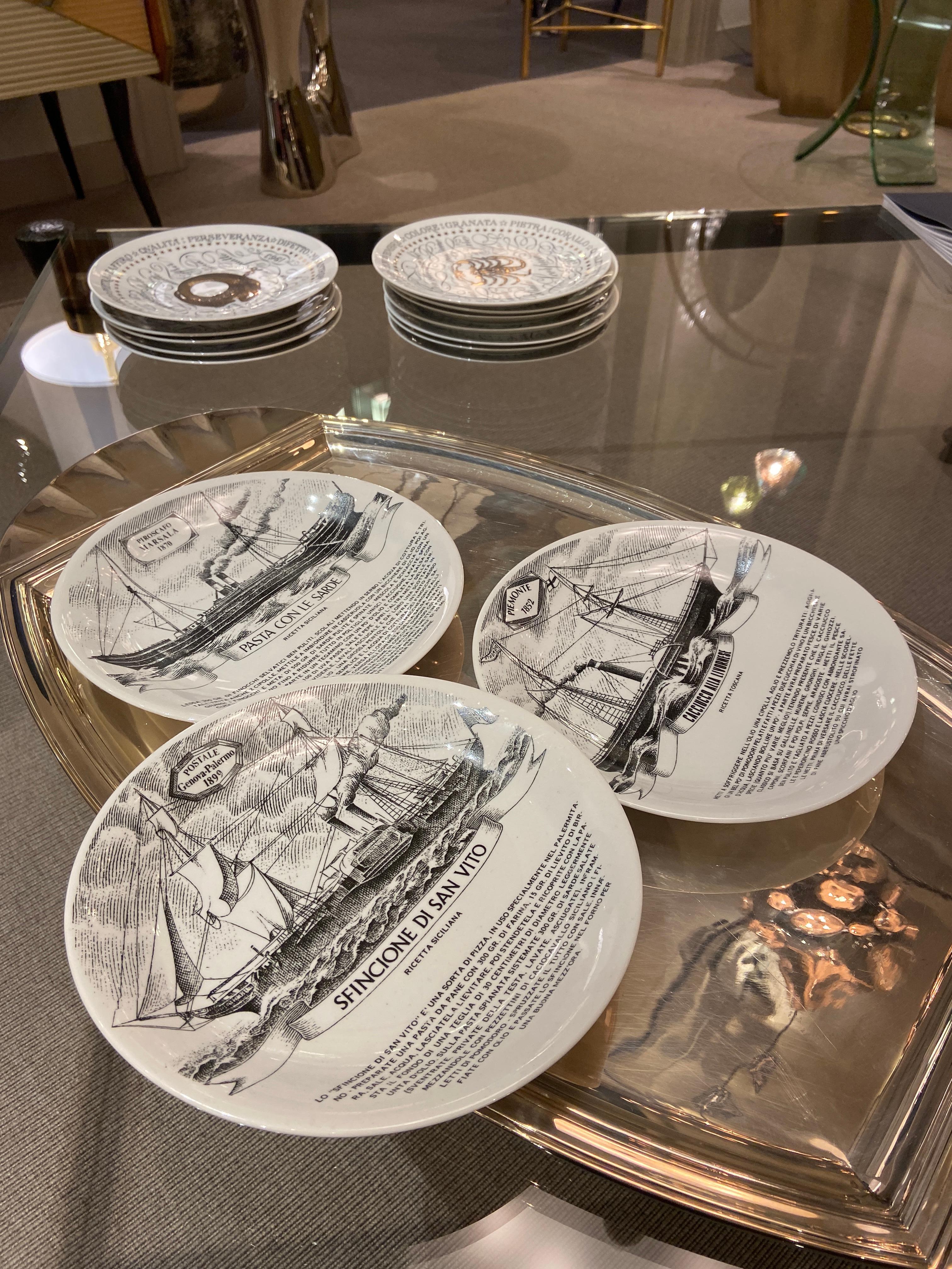 Set of Three Plates by Piero Fornasetti, Italy, 1980s In Good Condition In New York, NY