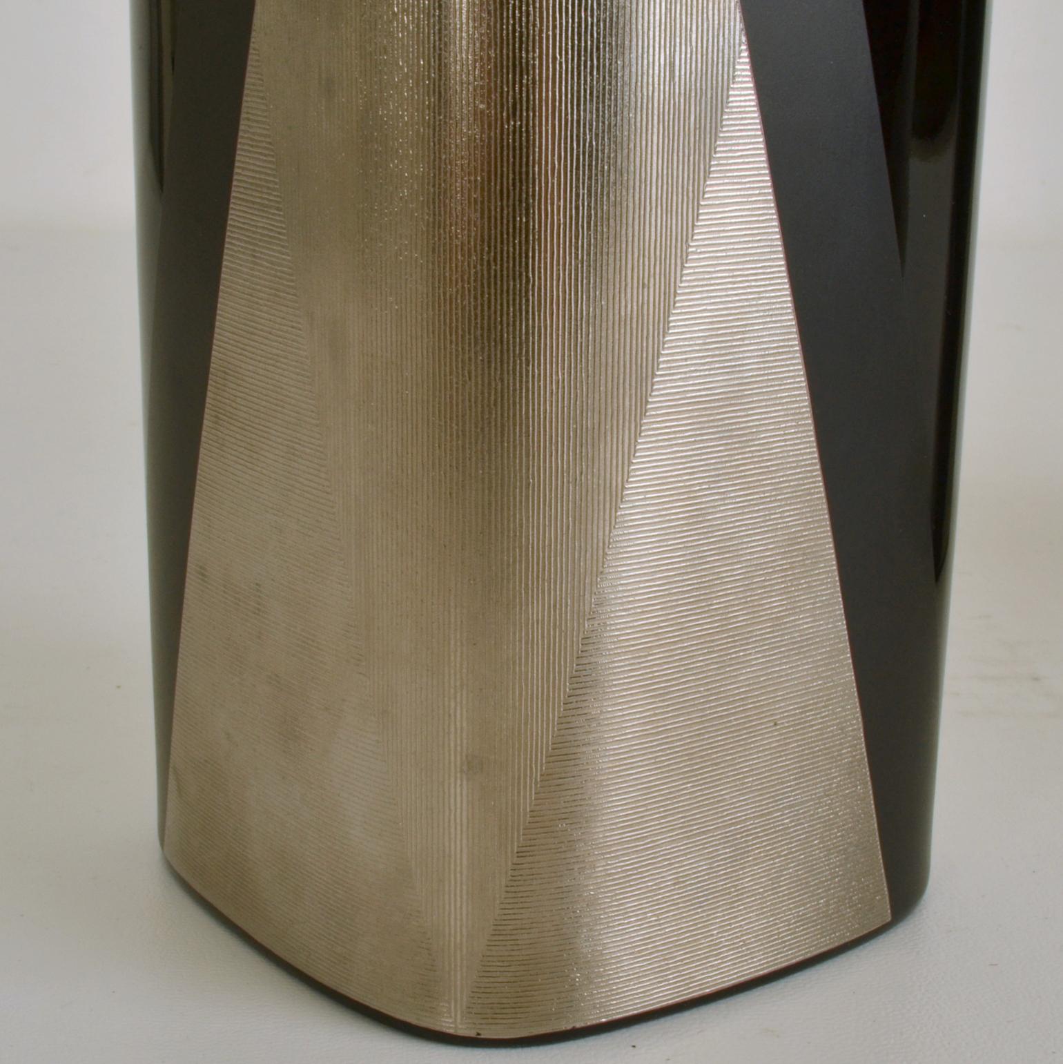 Set von drei Noire Studioline-Vasen aus Porzellan Rosenthal von Dresler (Deutsch) im Angebot