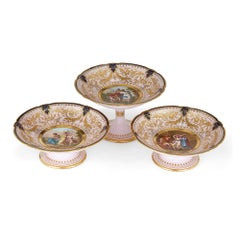 Set of Three Porcelain Tazze by Royal Vienna
