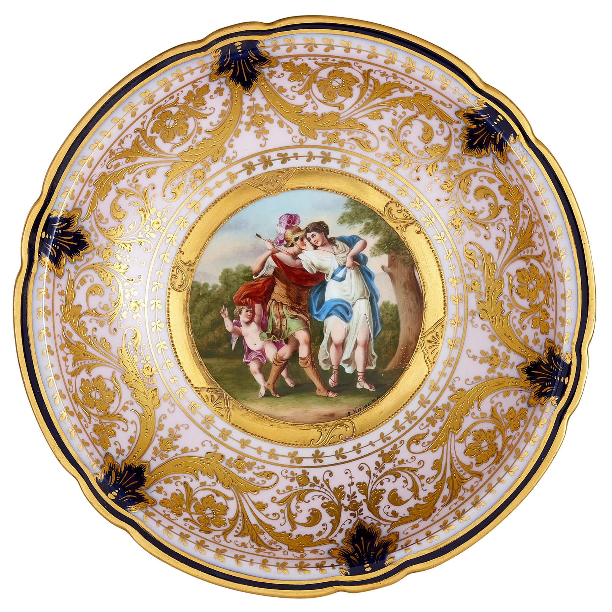 Set von drei Porzellantellern von Royal Vienna im Zustand „Gut“ im Angebot in London, GB