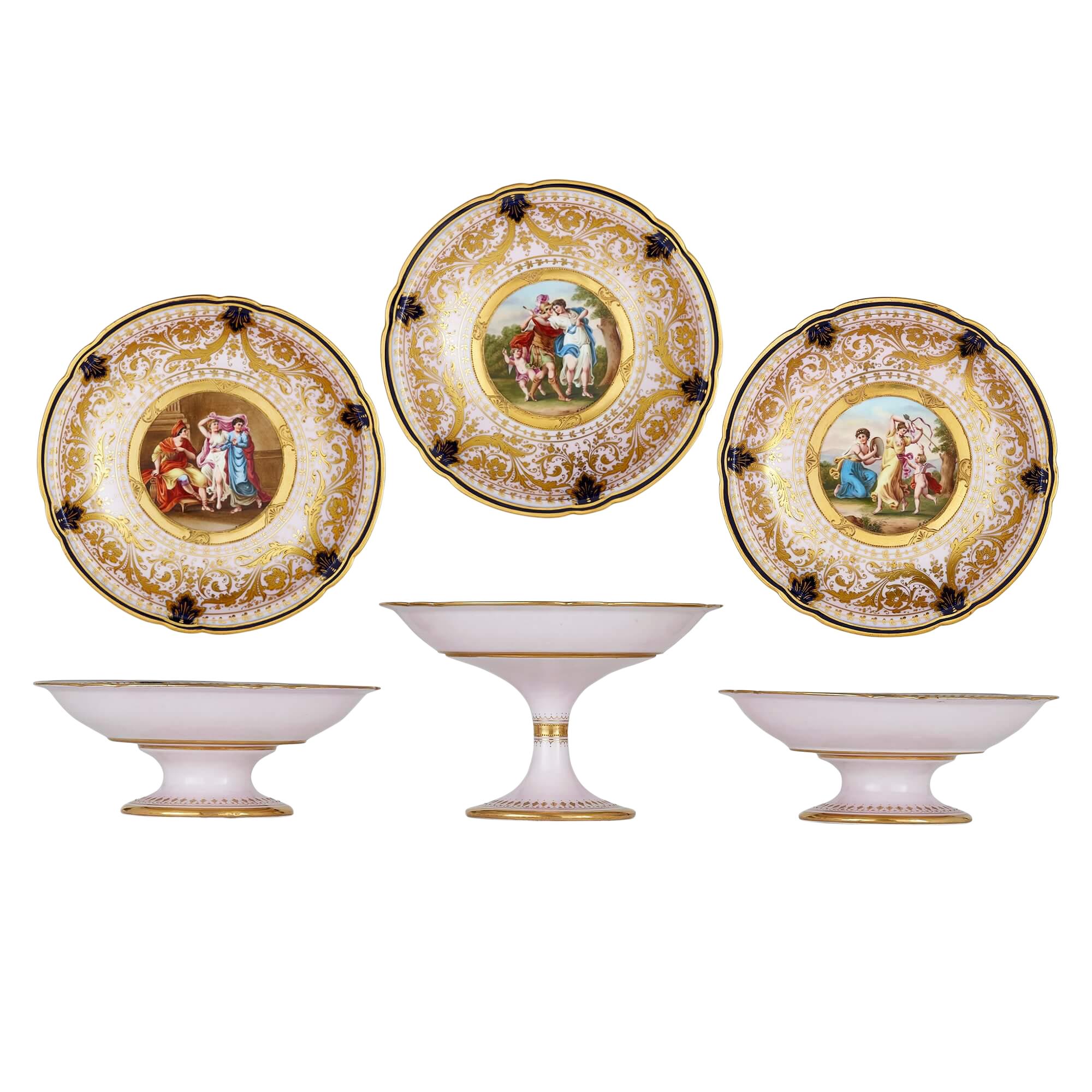 Set of Three Porcelain Tazze by Royal Vienna For Sale