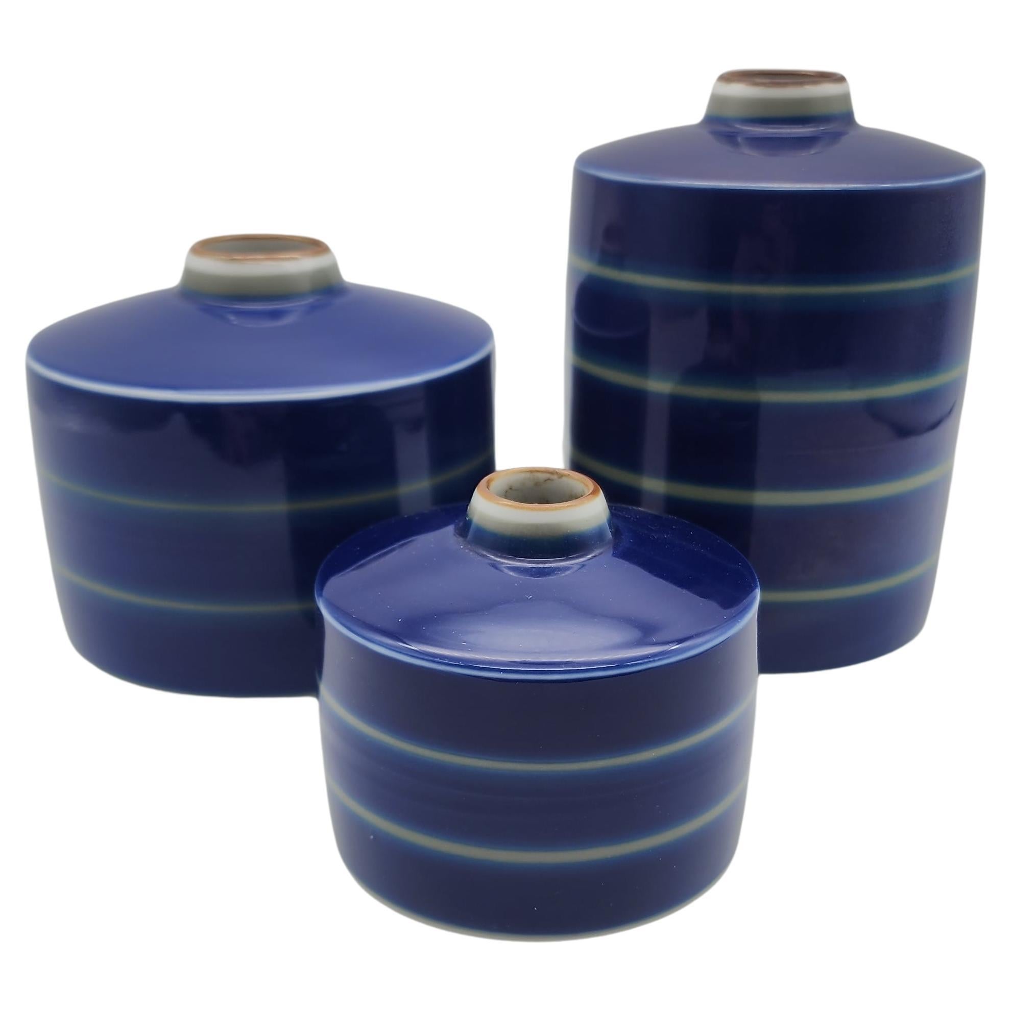 Set of three Porsgrund Norway Saga Porcelain Vases by Eyestein Sandnes