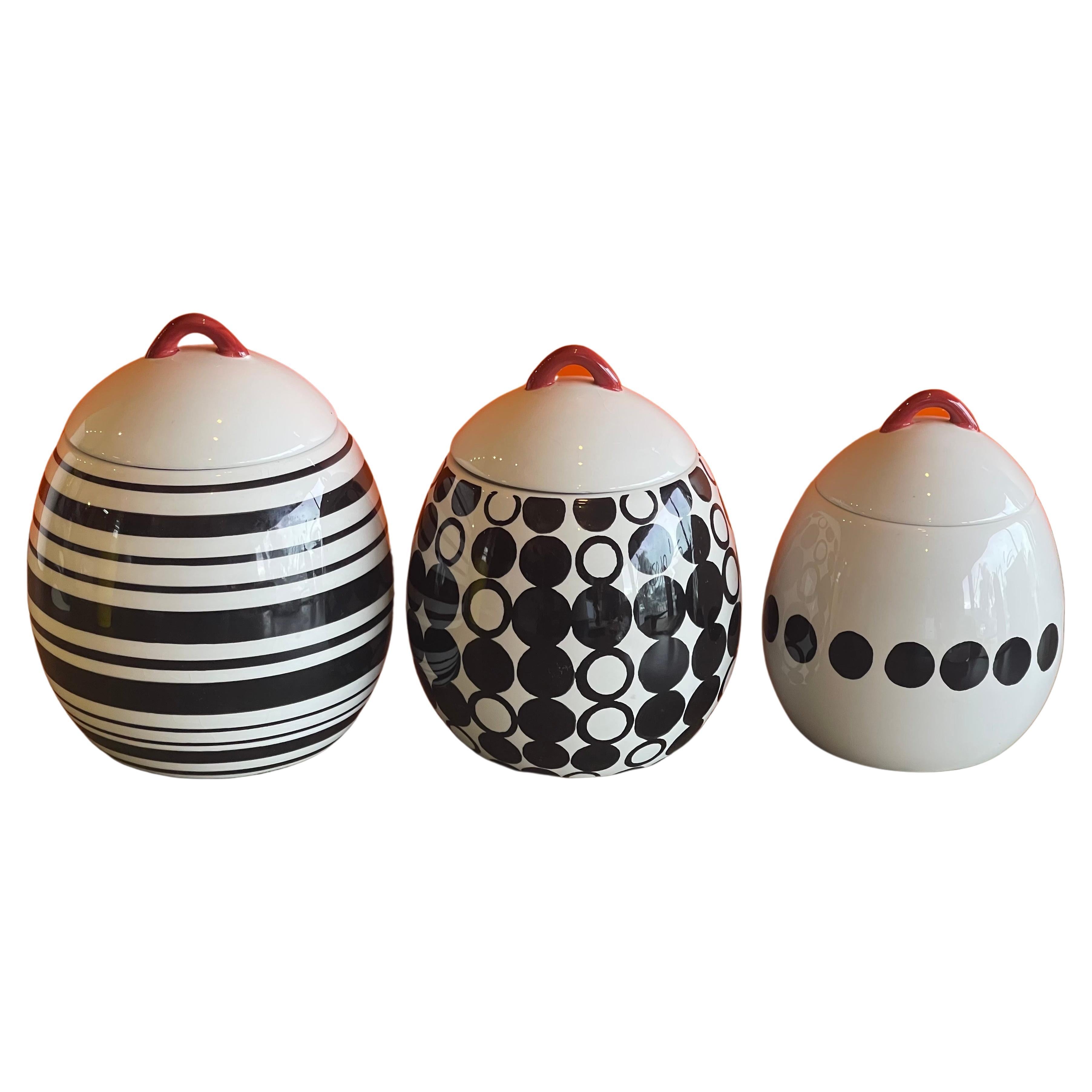 Postmoderne Keramik-Aufbewahrungsschalen aus Keramik im Angebot 7