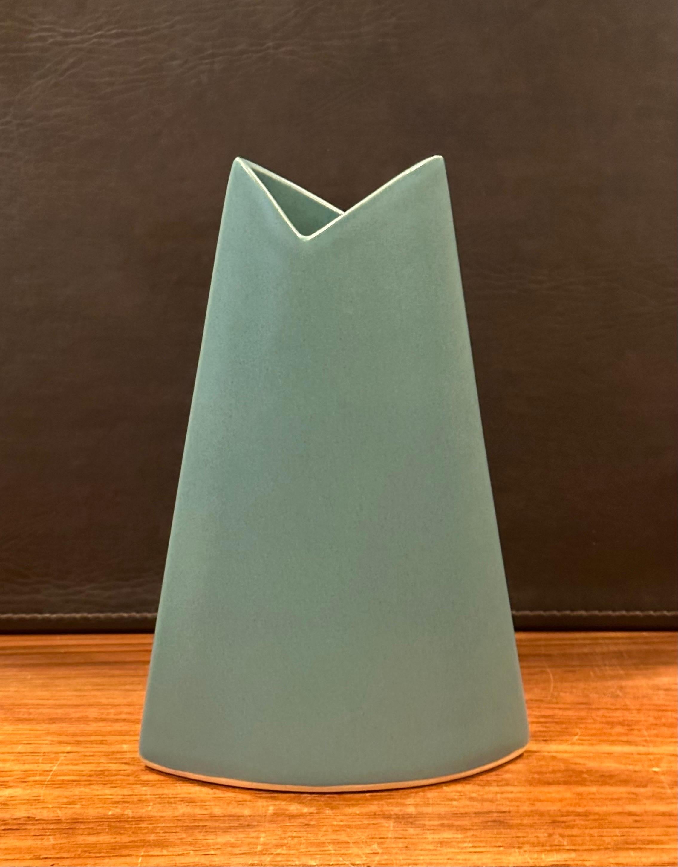 Stoneware Set of Three Post-Modern Geometric Ceramic Vases by James Johnston For Sale
