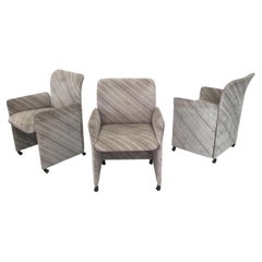 Set of Three Post Modern Missoni Suede Side or Dining Chairs by Saporiti, Italy