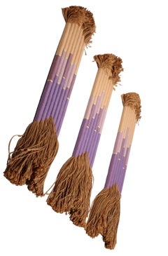 Set of Three Postmodern Macrame Wall Hangings