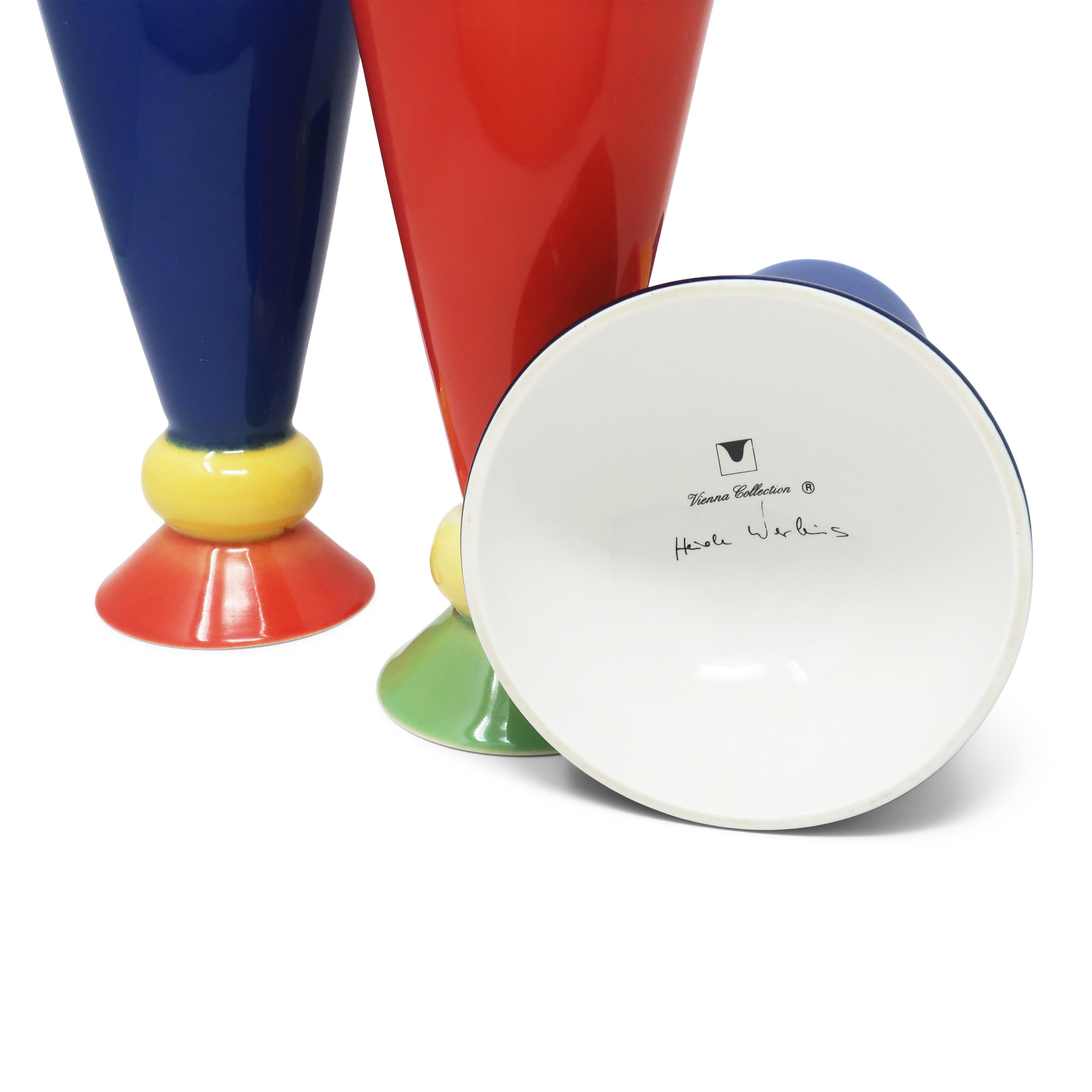 Set of Three Postmodern Vases by Heide Warlamis for Vienna Collection For Sale 1