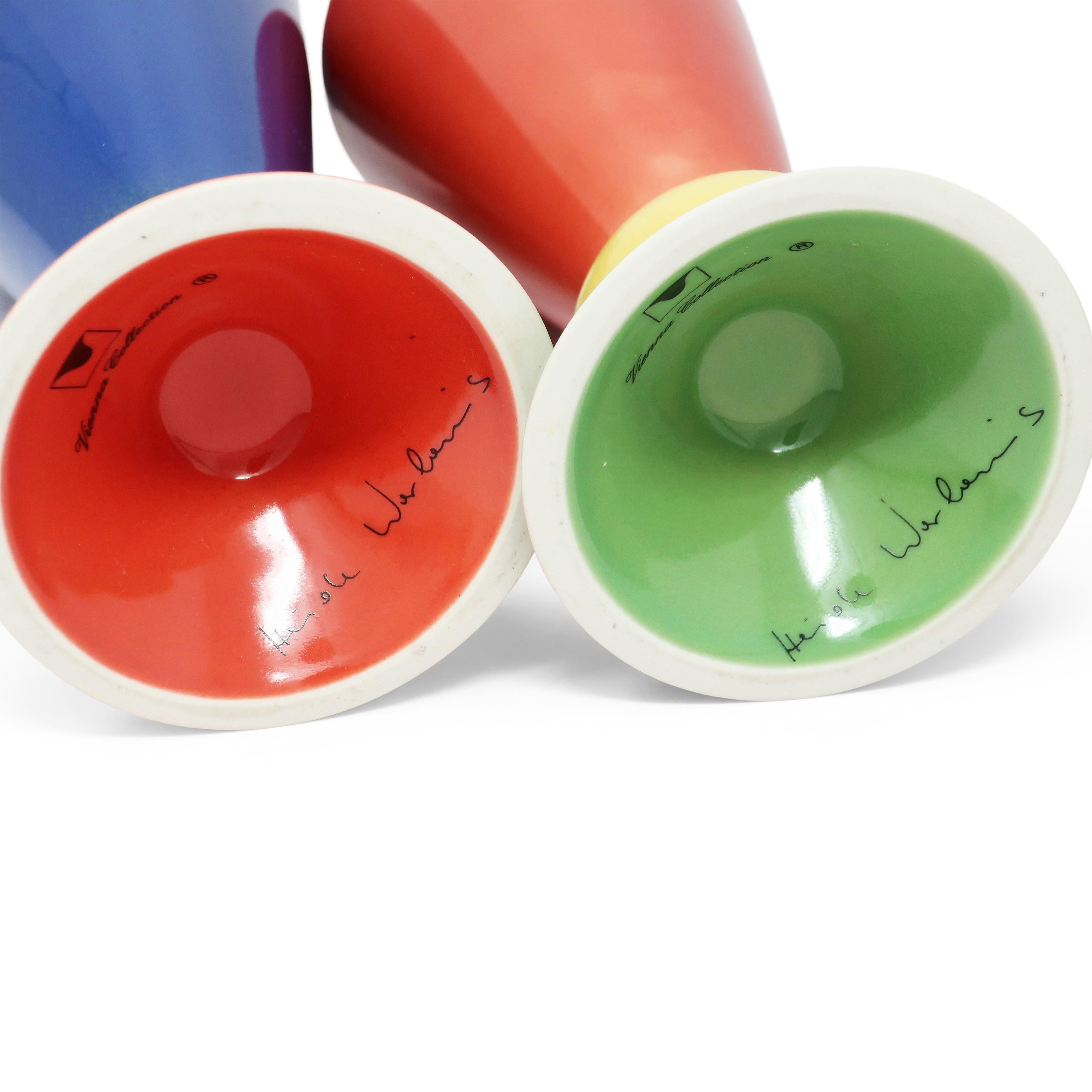 Set of Three Postmodern Vases by Heide Warlamis for Vienna Collection For Sale 2