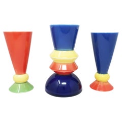 Ensemble de trois vases postmodernes de Heide Warlamis pour la collection viennoise