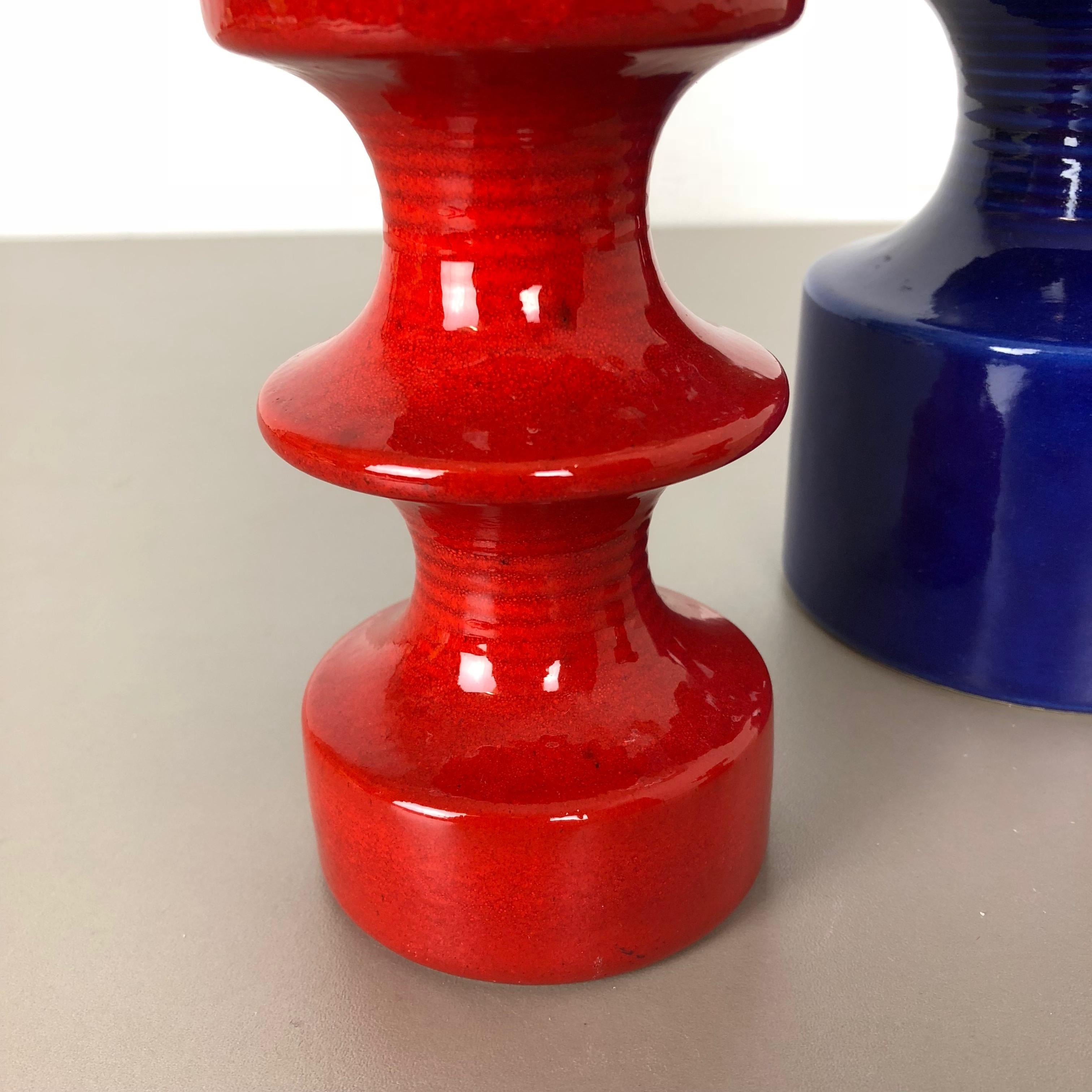 Set of Three Pottery Candleholder by Cari Zalloni for Steuler, Germany, 1970s In Good Condition For Sale In Kirchlengern, DE