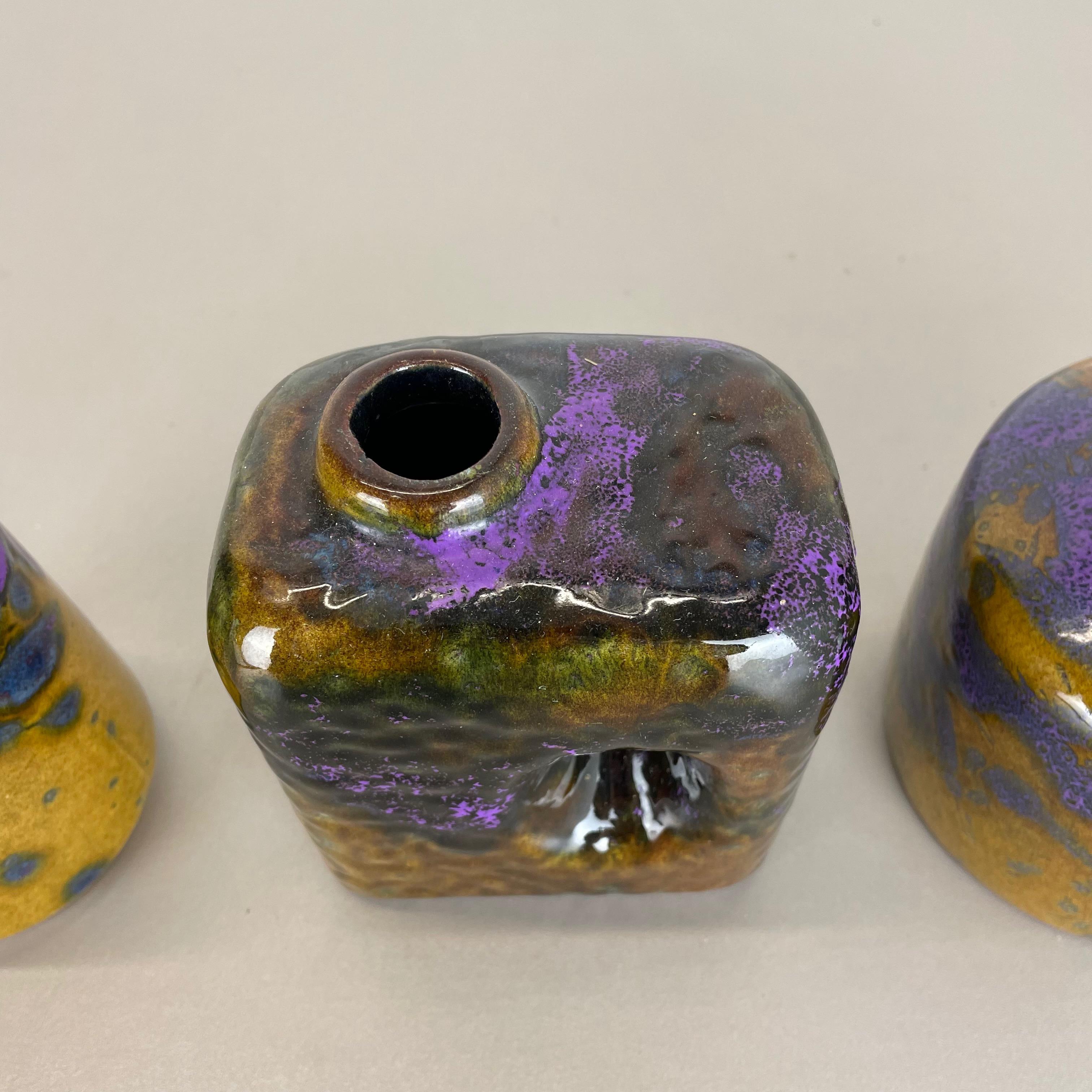 Set von drei Fat Lava-Vasen „Supercolor“ aus Keramik, hergestellt von Marei, Deutschland, 1970 im Angebot 5