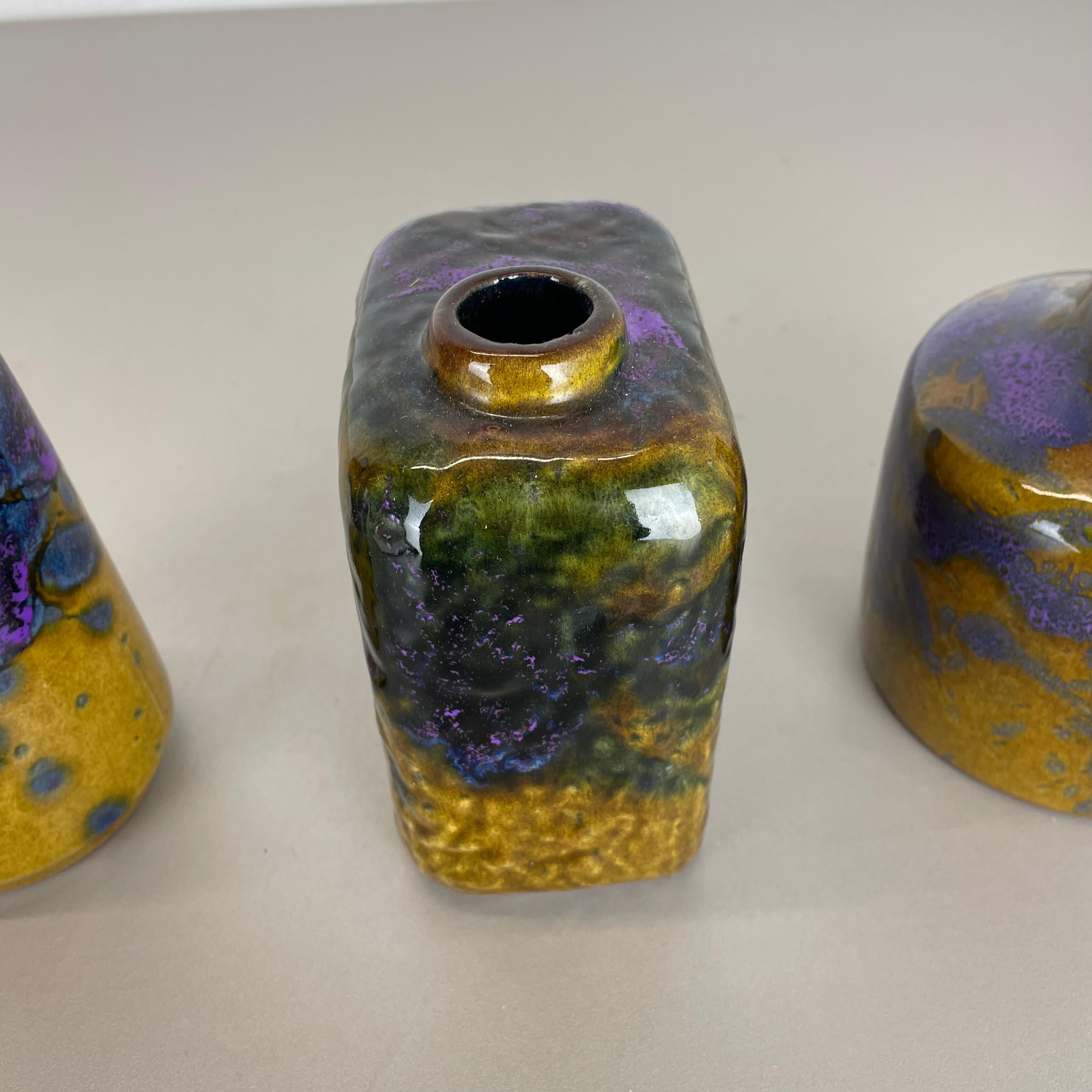 Set von drei Fat Lava-Vasen „Supercolor“ aus Keramik, hergestellt von Marei, Deutschland, 1970 im Angebot 6