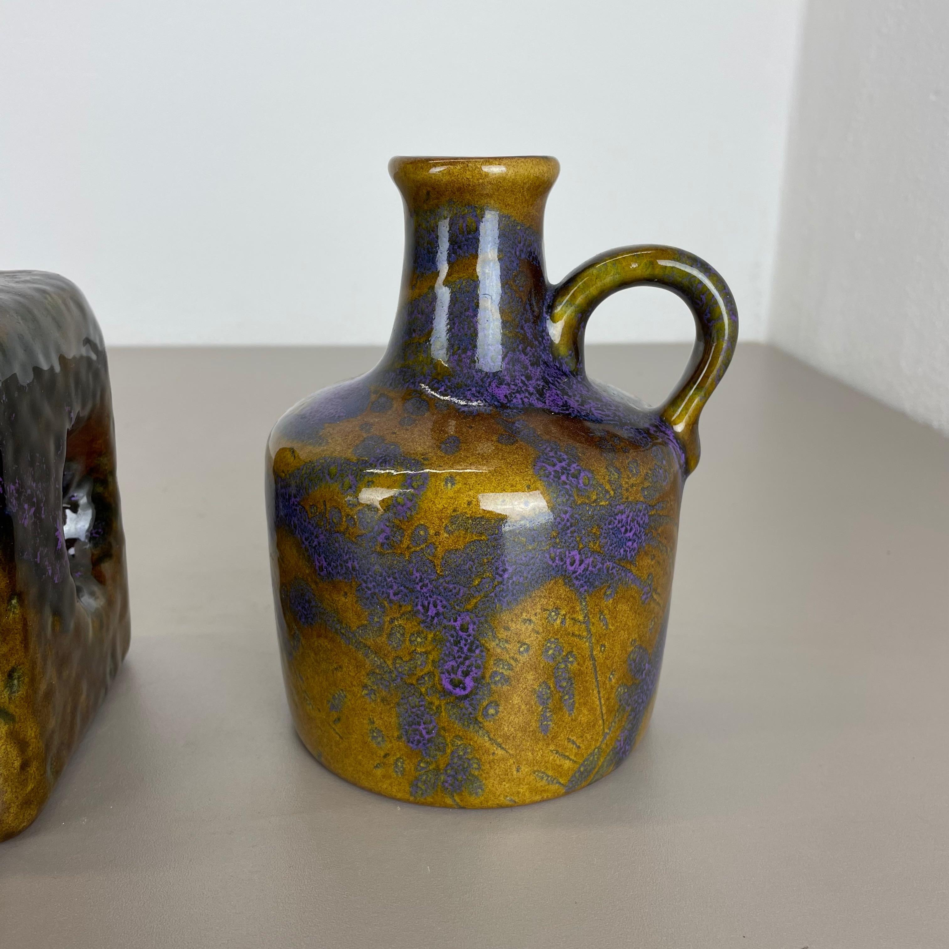 Set di tre vasi in ceramica Fat Lava 