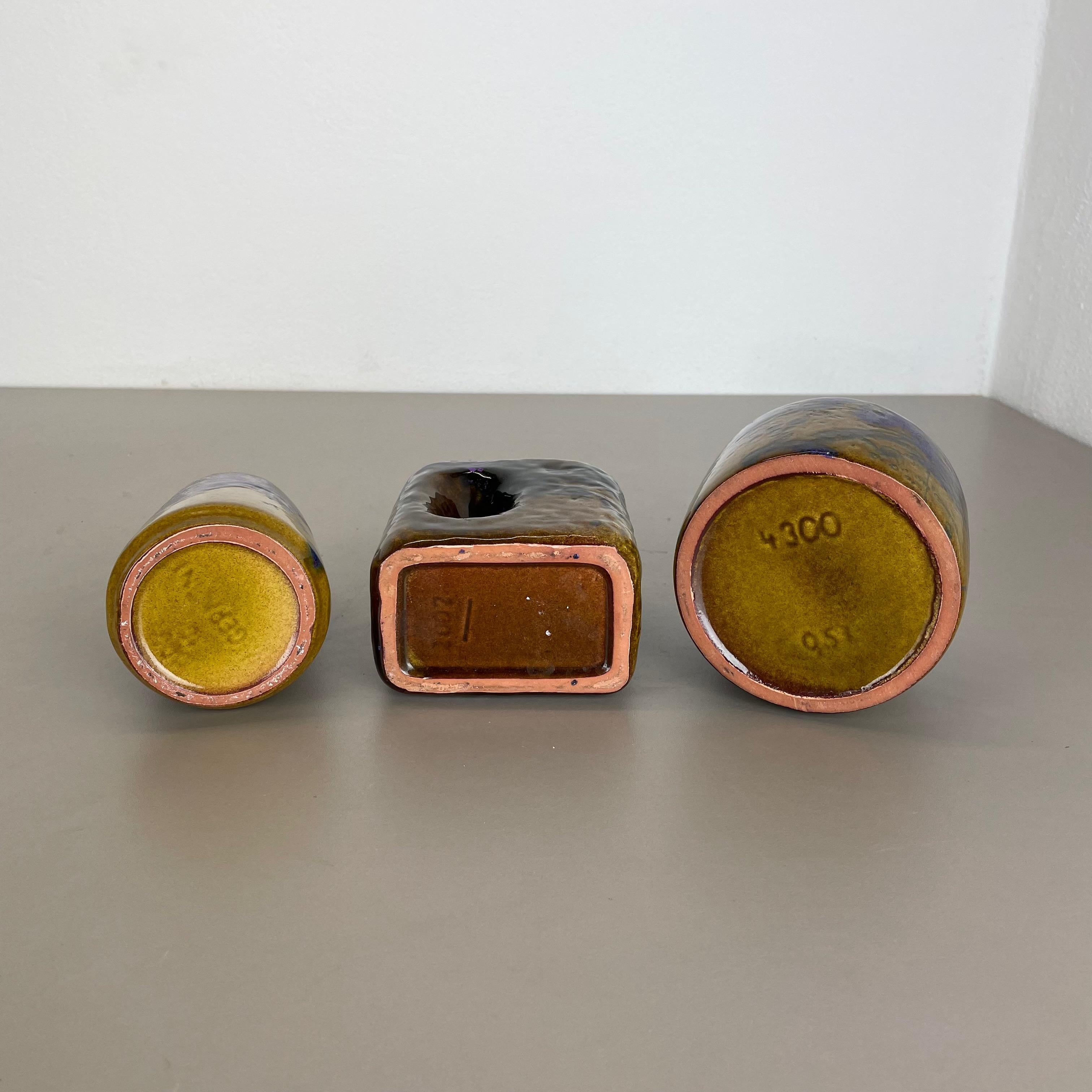 Set von drei Fat Lava-Vasen „Supercolor“ aus Keramik, hergestellt von Marei, Deutschland, 1970 im Angebot 12