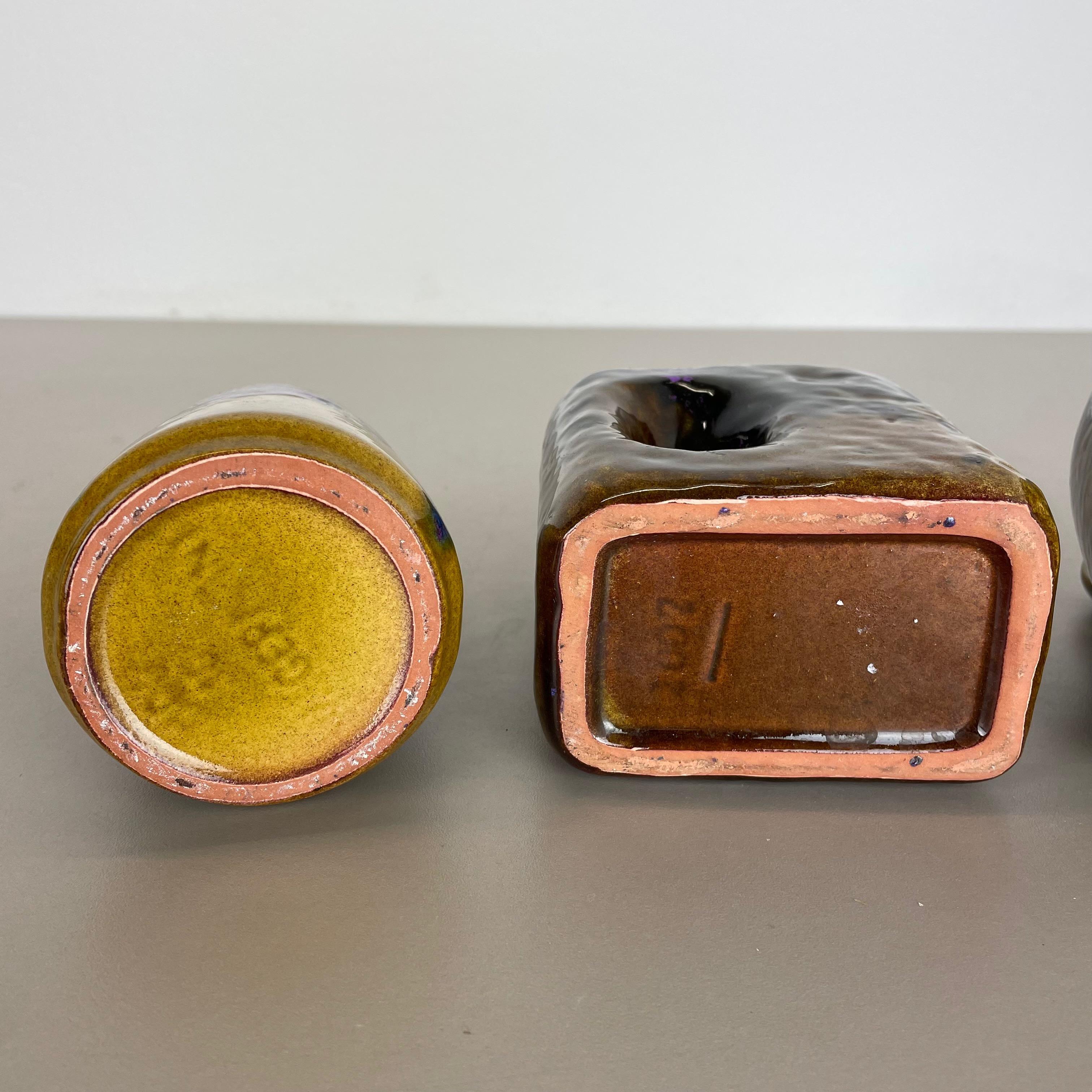 Set von drei Fat Lava-Vasen „Supercolor“ aus Keramik, hergestellt von Marei, Deutschland, 1970 im Angebot 13