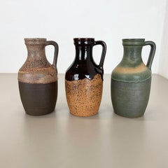 Set of Three Pottery Fat Lava "Supercolor" Vases Made by Marei, Germany, 1970