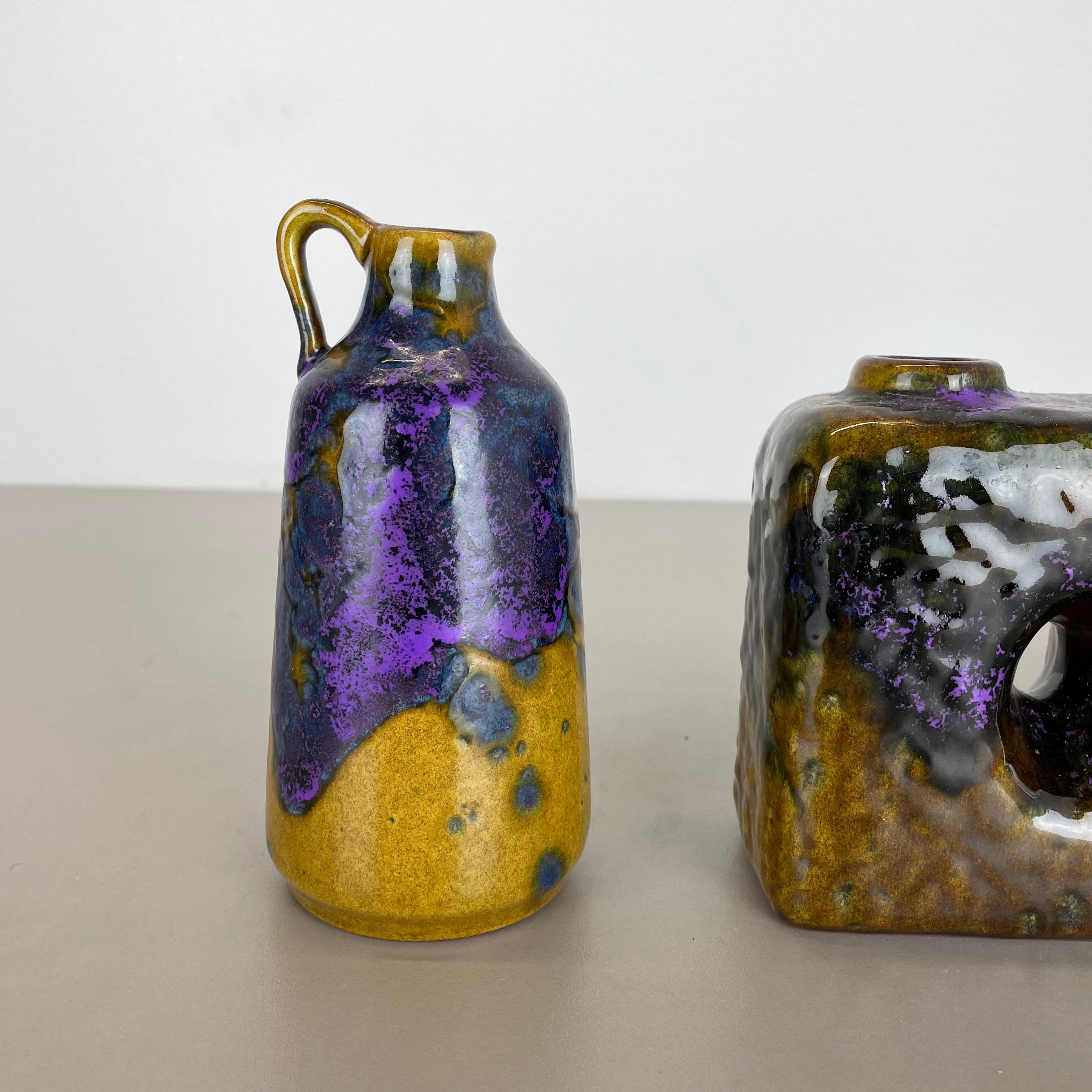 Set von drei Fat Lava-Vasen „Supercolor“ aus Keramik, hergestellt von Marei, Deutschland, 1970 (20. Jahrhundert) im Angebot