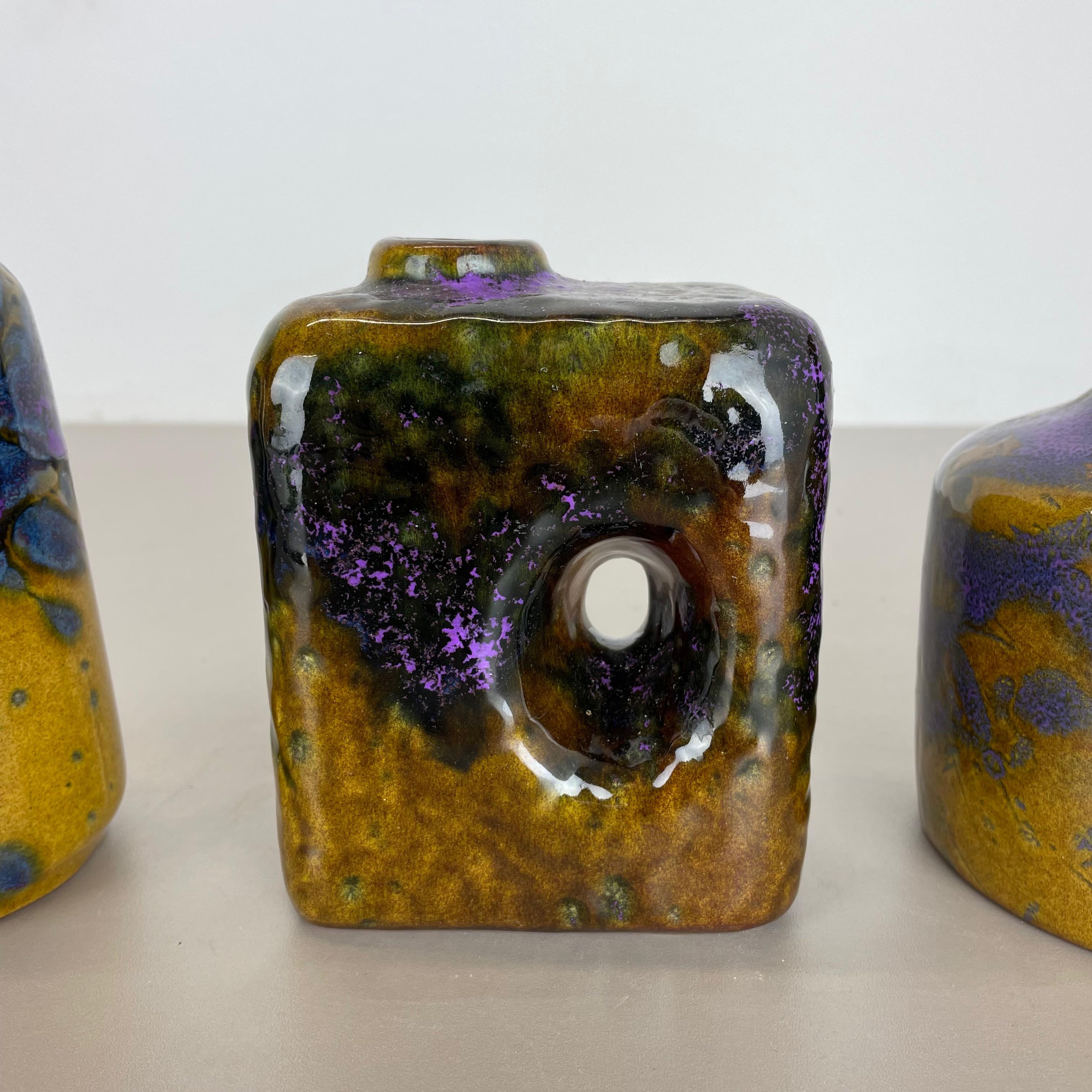Set von drei Fat Lava-Vasen „Supercolor“ aus Keramik, hergestellt von Marei, Deutschland, 1970 im Angebot 4
