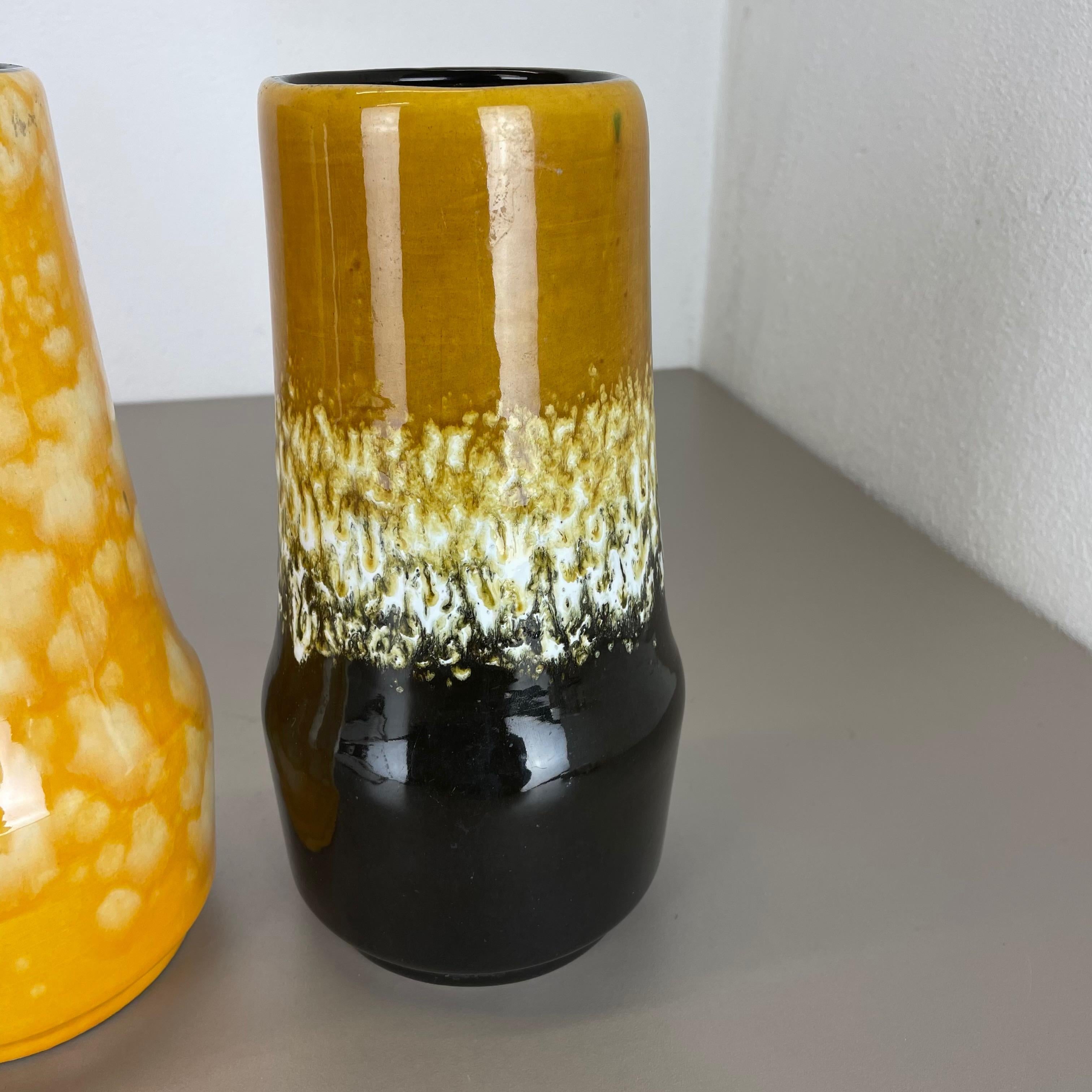 Set von drei „Supercolor“-Vasen aus Keramik „Fast Lava“ von Scheurich, Deutschland 1970er Jahre im Angebot 9