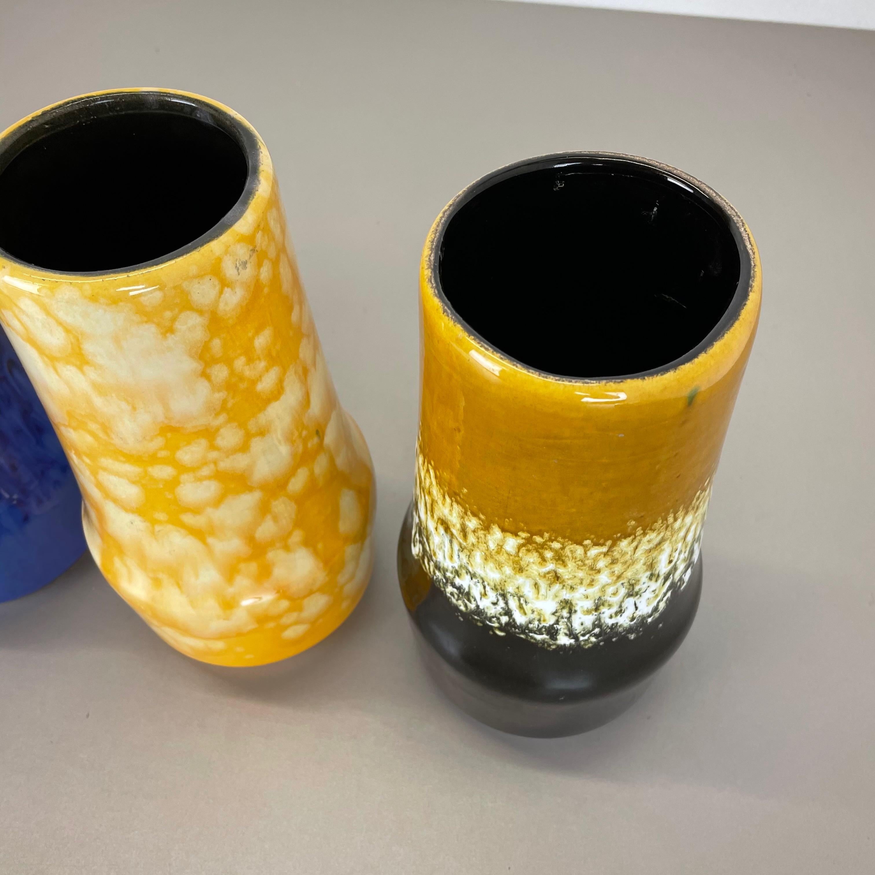 Set di tre vasi in ceramica Fat Lava 