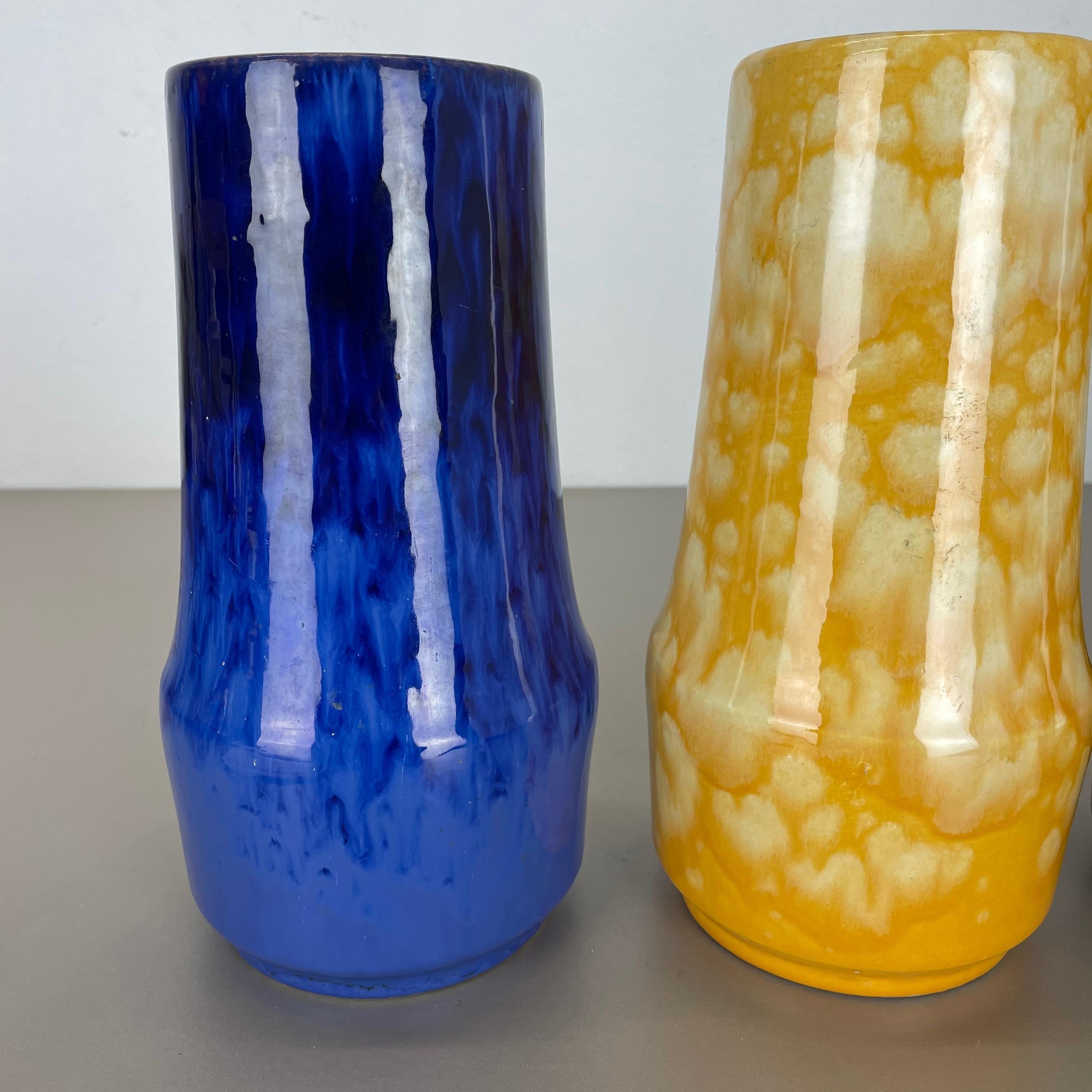 Set von drei „Supercolor“-Vasen aus Keramik „Fast Lava“ von Scheurich, Deutschland 1970er Jahre im Angebot 2