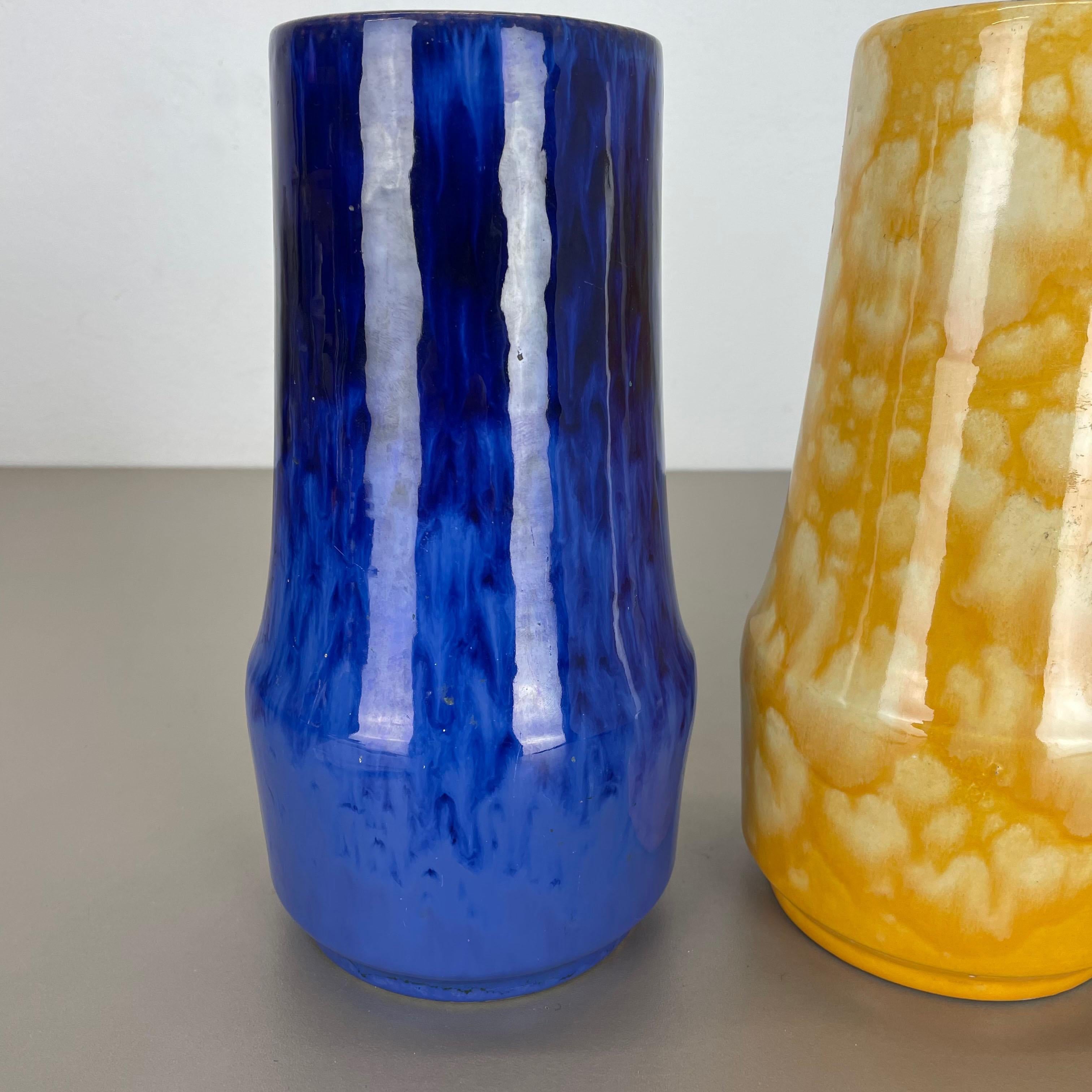 Set von drei „Supercolor“-Vasen aus Keramik „Fast Lava“ von Scheurich, Deutschland 1970er Jahre im Angebot 3