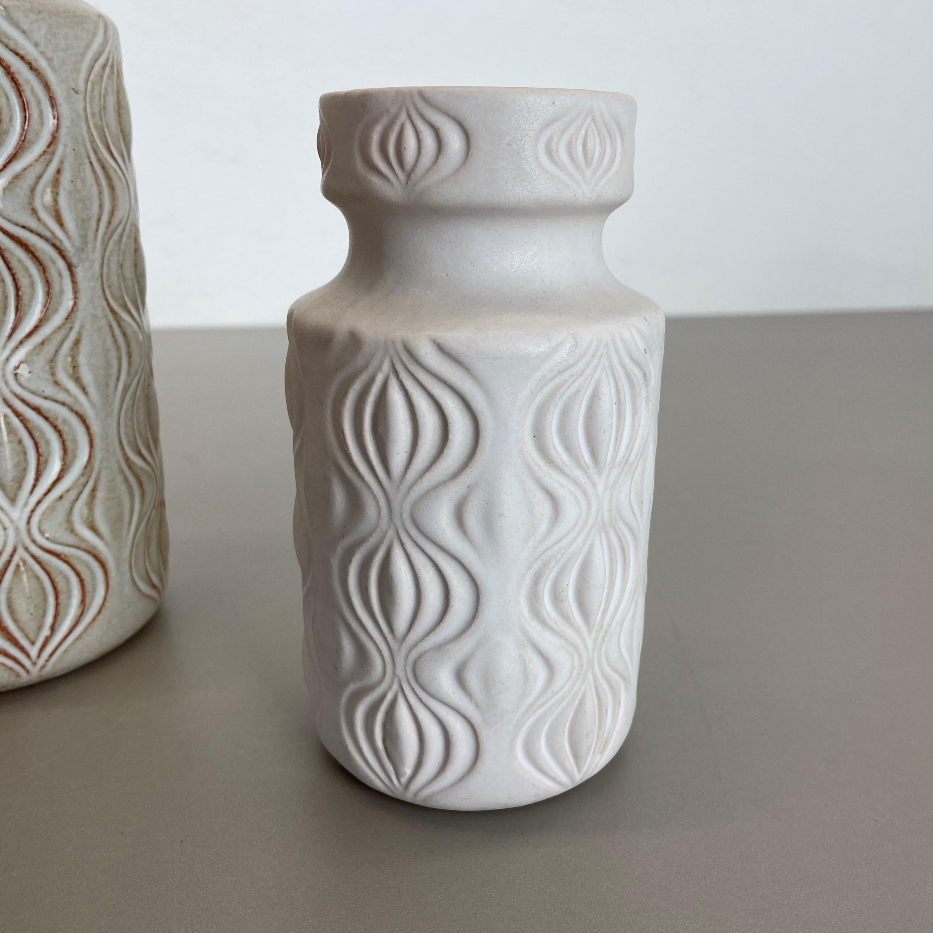 Set of Three Pottery Fat Lava Vases 285 