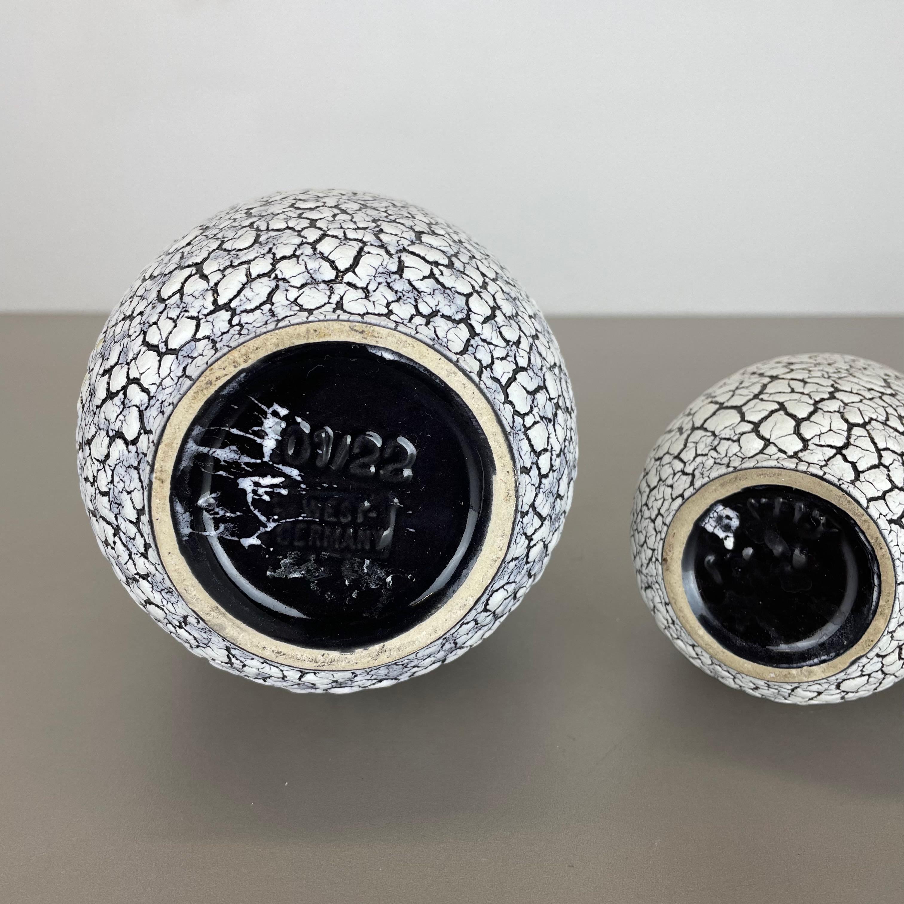 Ensemble de trois vases en poterie de lave grasse Craquele de Jasba, Allemagne, 1970 en vente 12