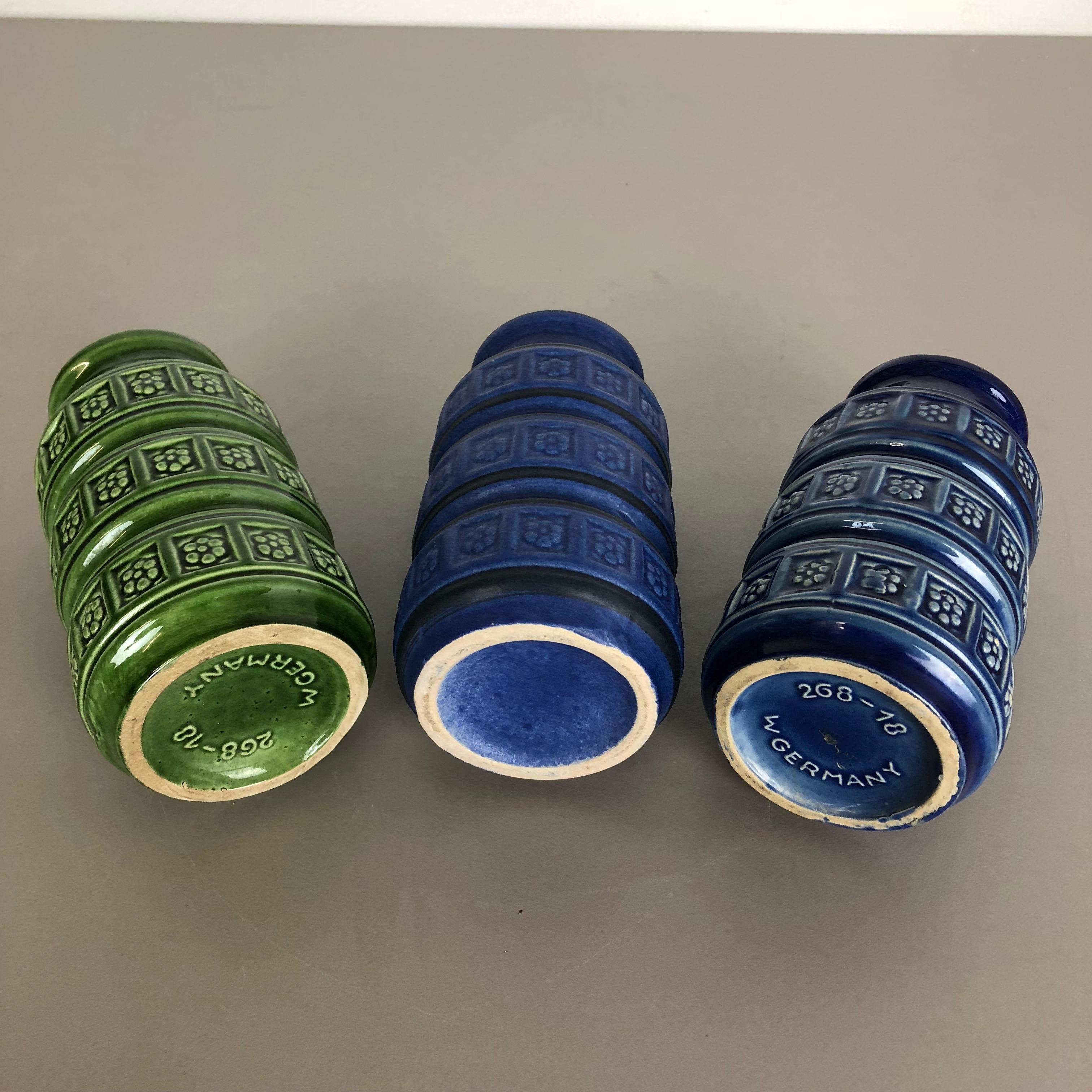 Set di tre vasi in ceramica grassa 