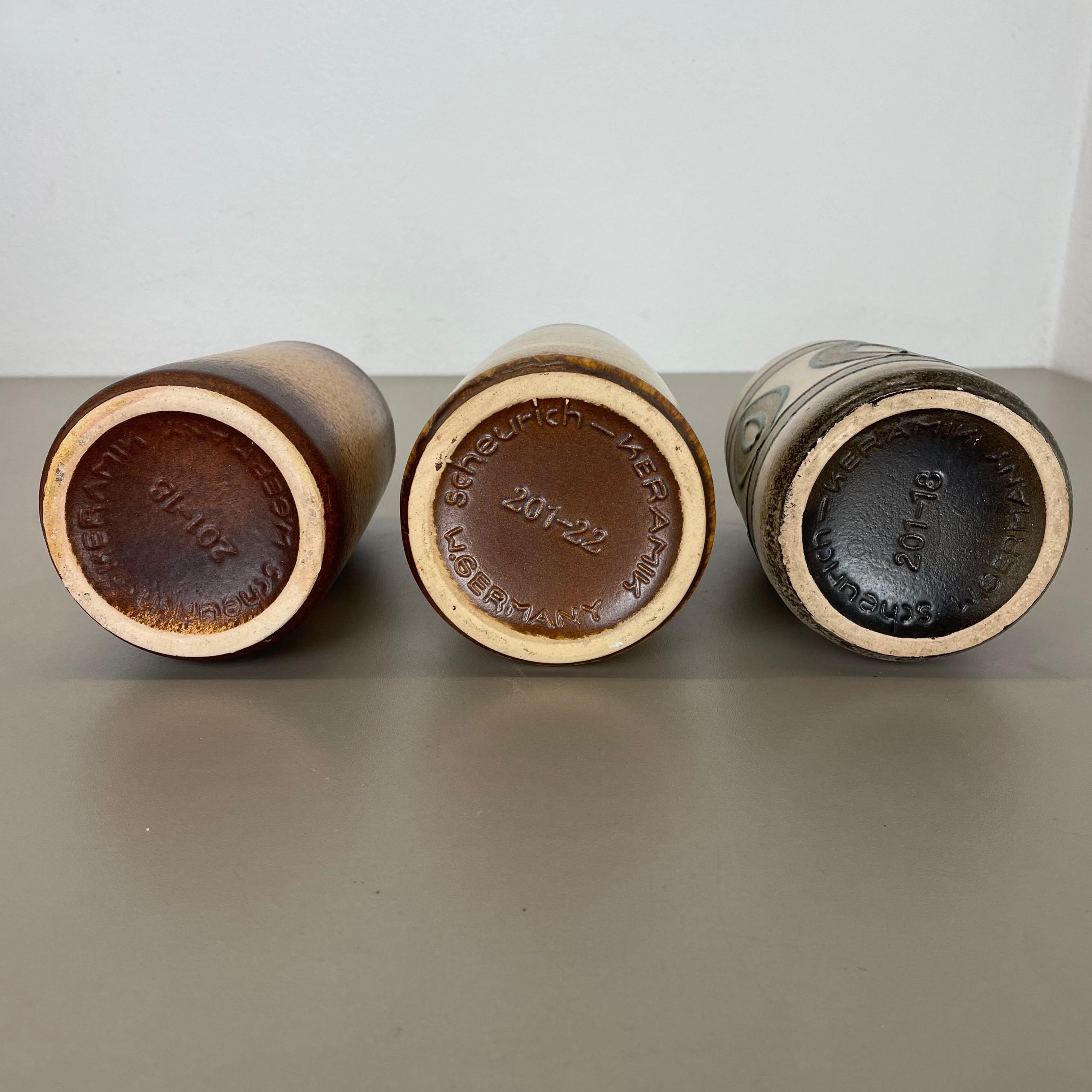 Set di tre vasi in ceramica grassa 