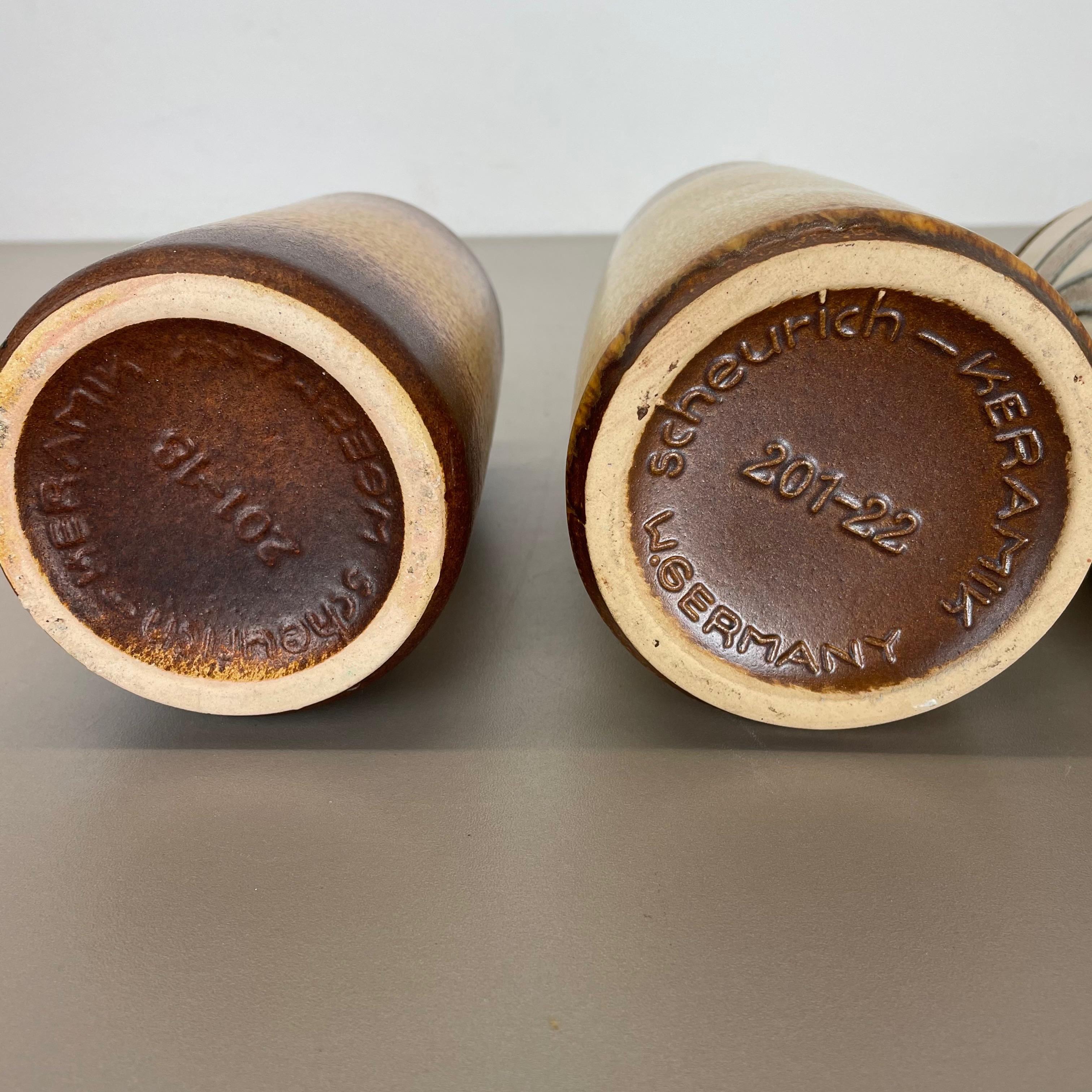 Set di tre vasi in ceramica grassa 