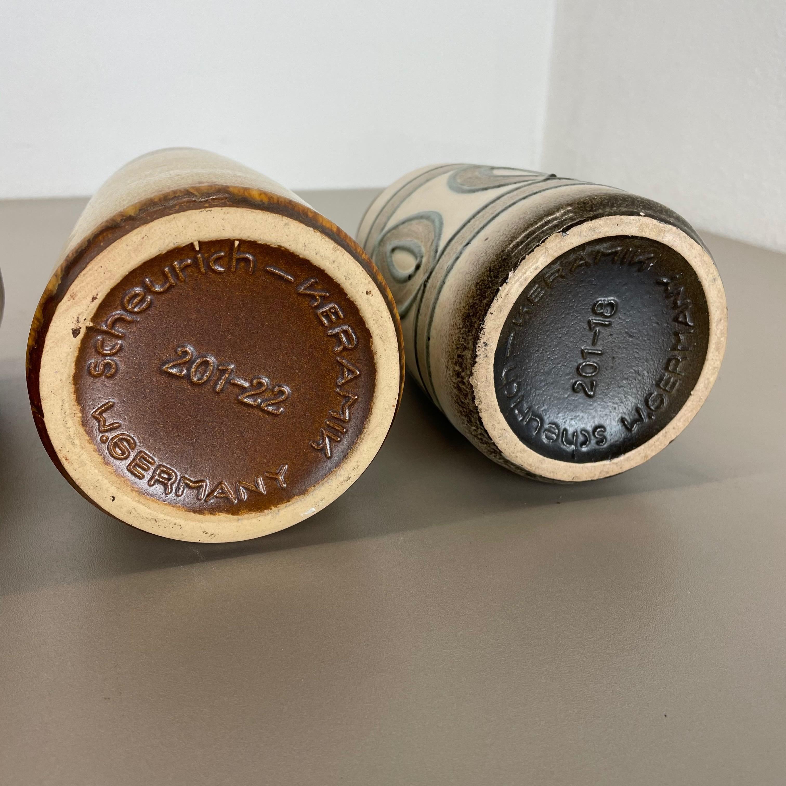 Set di tre vasi in ceramica grassa 