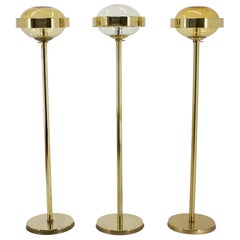 Set of Three Preciosa Gold Floor Lamp, Czechoslovakia