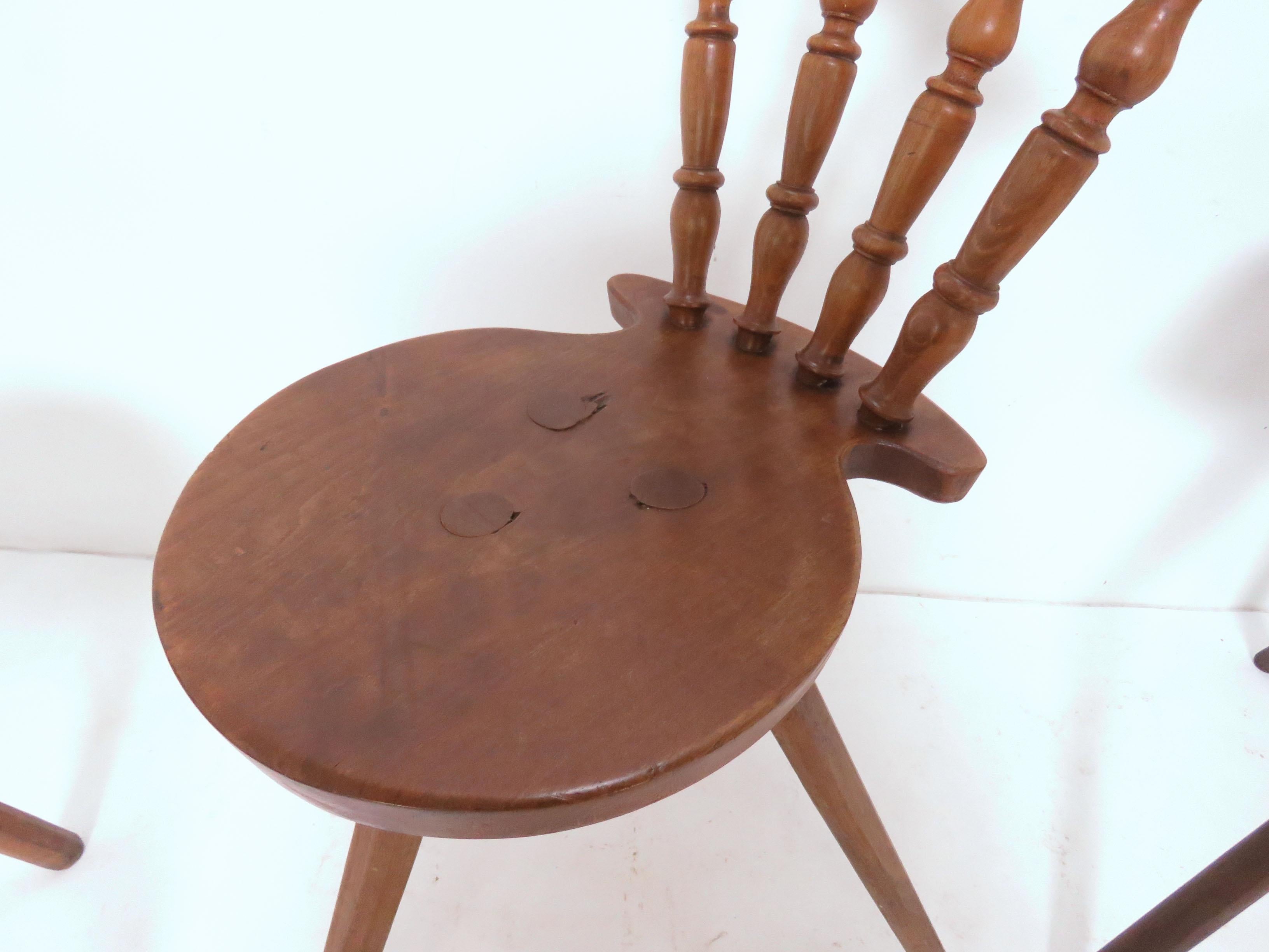 19th Century Set of Three Primitive Folk Art Tripod Stools