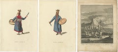 Antique Set of Three Prints: The Siberian Female Shaman 
The Floridian Sun Offering