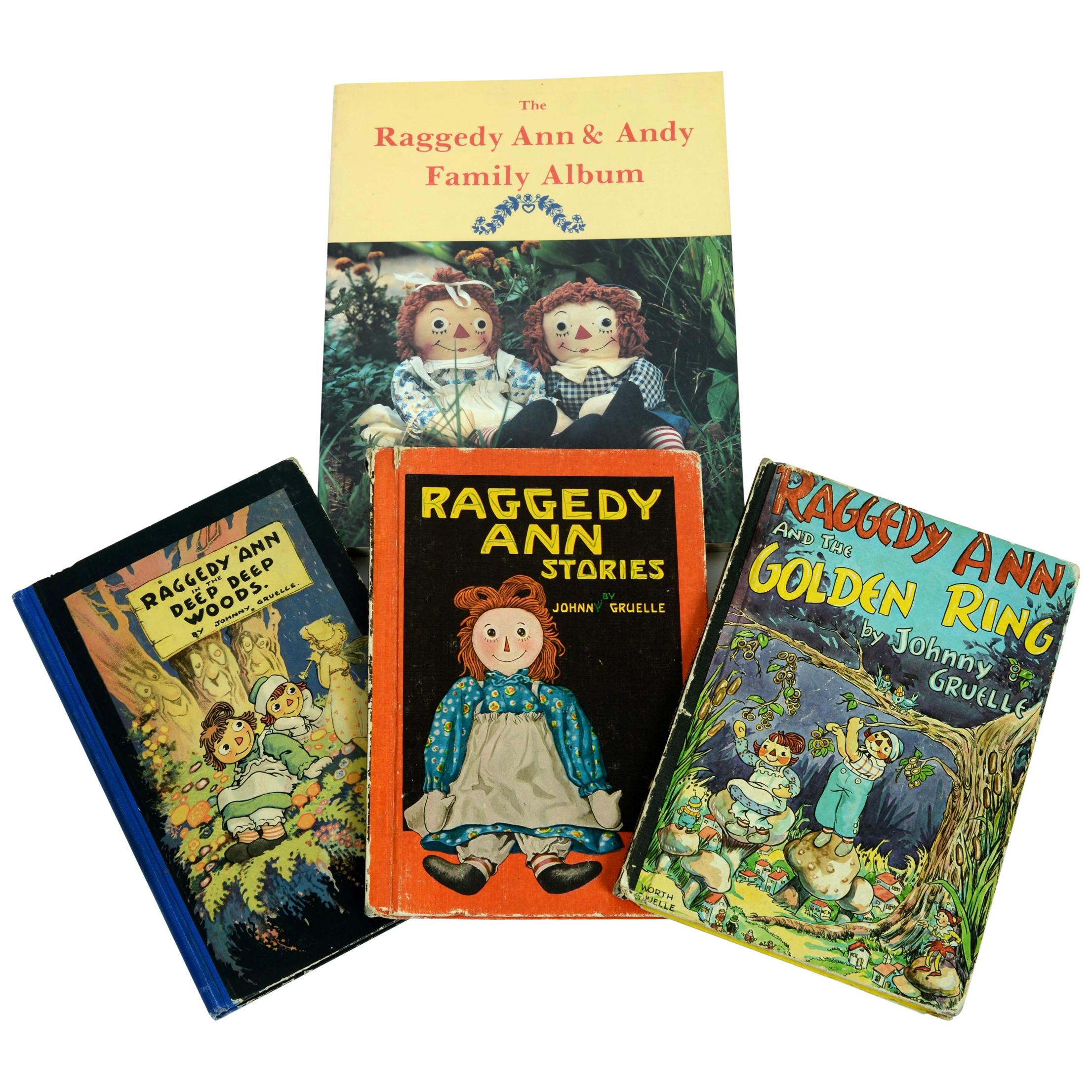 Set of Three Raggedy Ann Books with Raggedy Ann Family Album