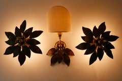 Set of Three Rare Bronze Patinated Brass Wall and Ceiling Lamps, 1970s, Germany
