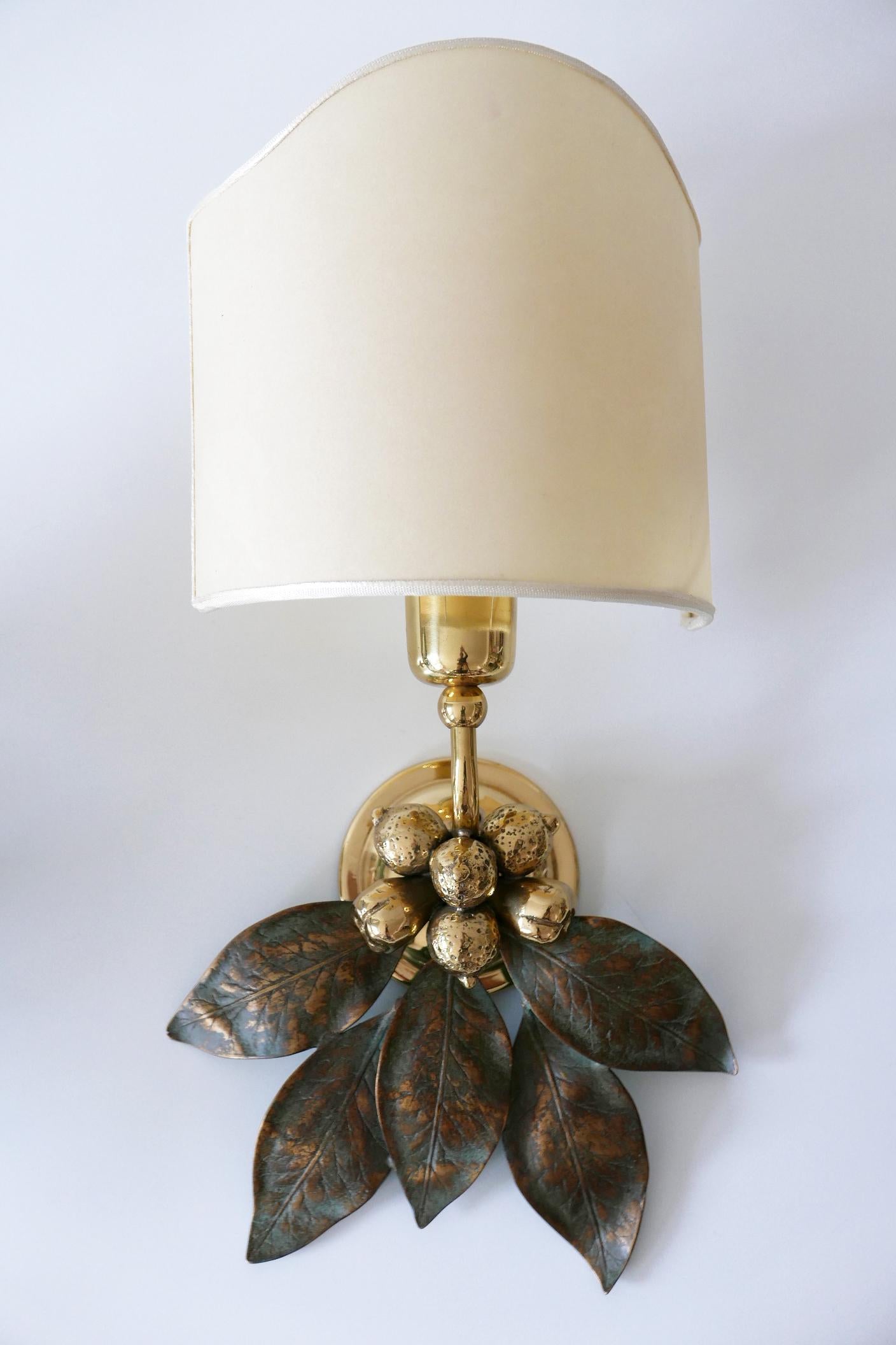 Set of Three Rare Bronze Patinated Brass Wall and Ceiling Lamps, 1970s, Germany 3