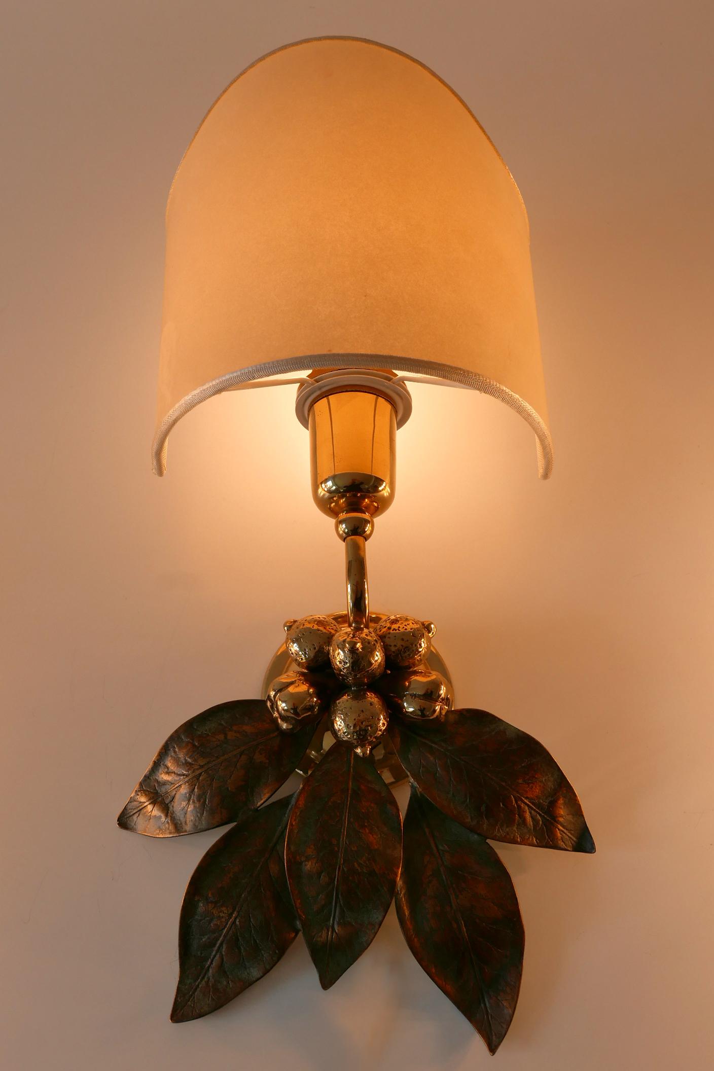 Set of Three Rare Bronze Patinated Brass Wall and Ceiling Lamps, 1970s, Germany 4