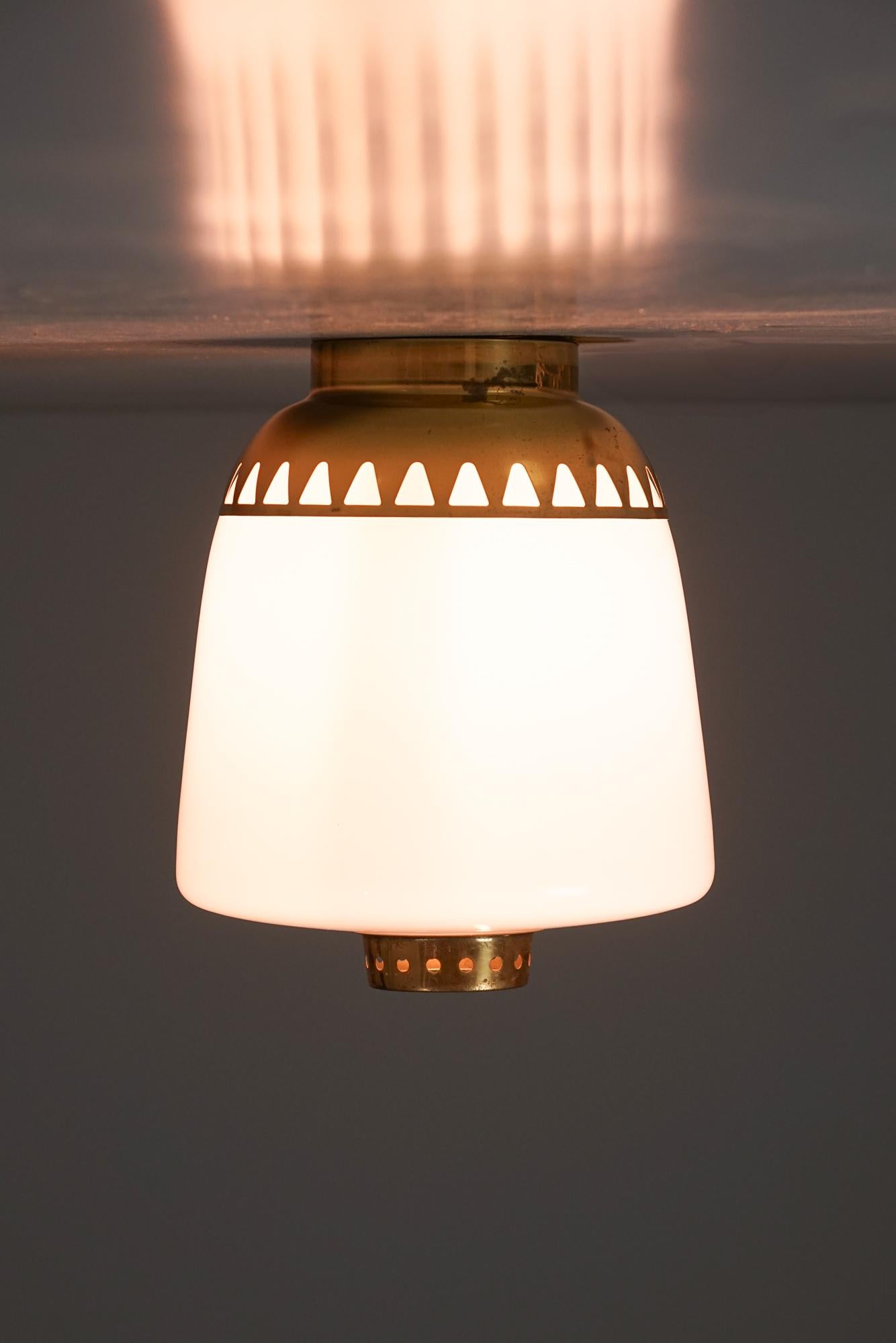 Mid-20th Century Set of Three Rare Flush Mounts, Lisa Johansson-Pape, Orno Oy, 1940/1950s For Sale