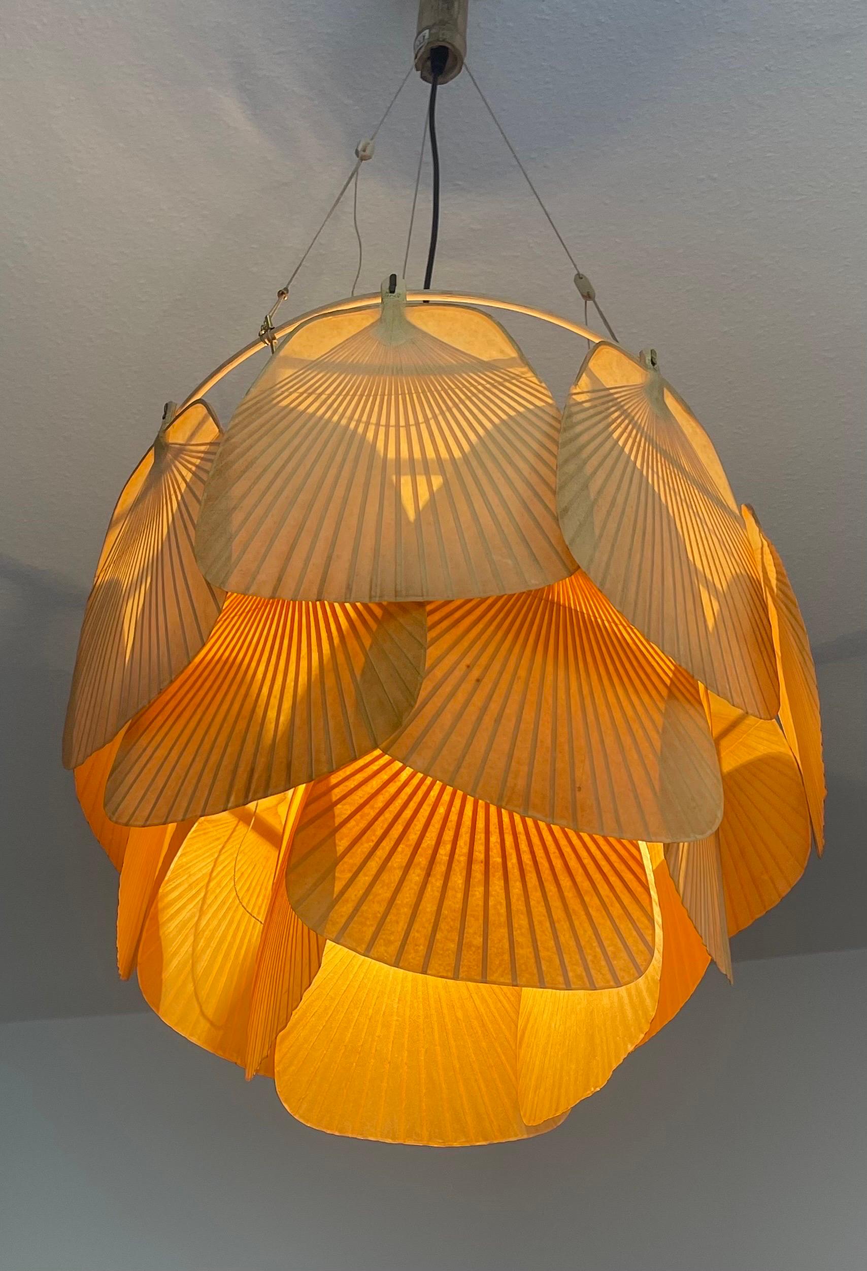 Late 20th Century Set of three rare Ingo Maurer Light Fixtures from the Uchiwa Series, 1970s