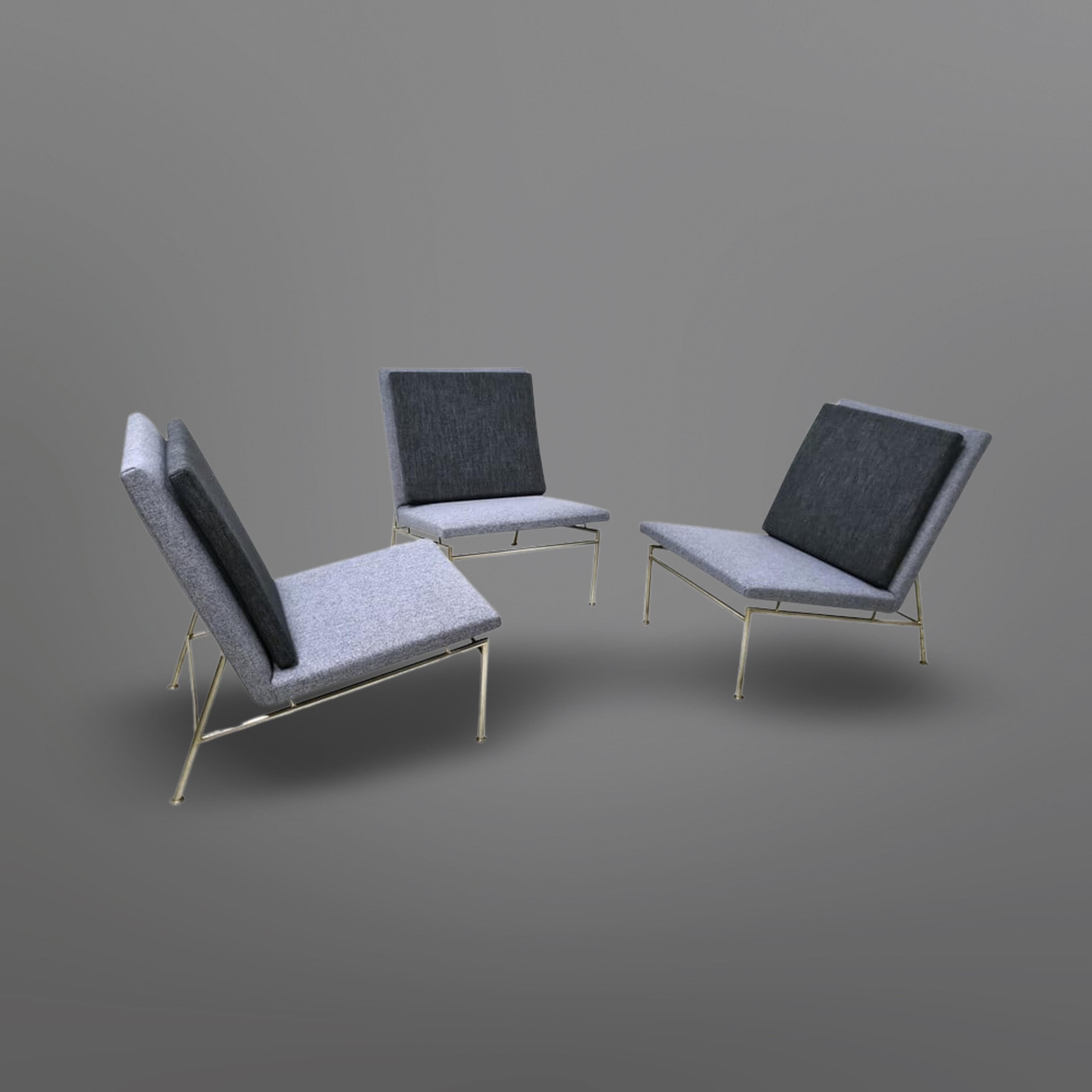 Metal Set of three rare lounge chairs by Cho Kiang Ie and Theo Ruth for Artifort For Sale