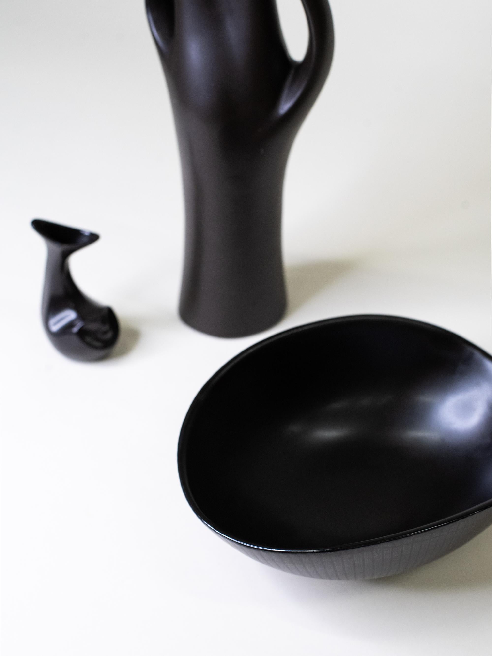 Glazed Set of Three Rare ‘Mangania’ Pieces by Lillemor Mannerheim, Sweden, 1955 For Sale