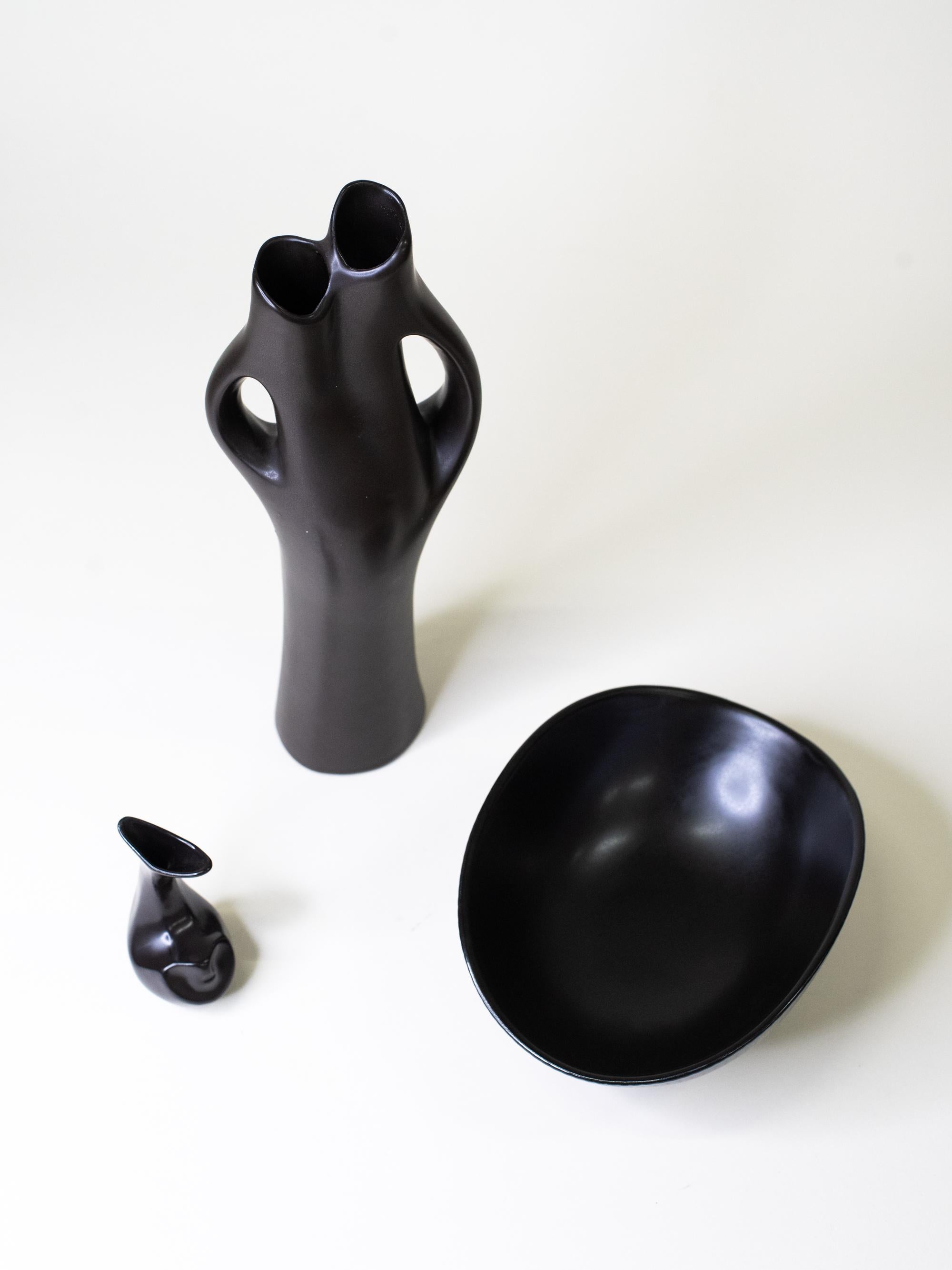 Stoneware Set of Three Rare ‘Mangania’ Pieces by Lillemor Mannerheim, Sweden, 1955 For Sale