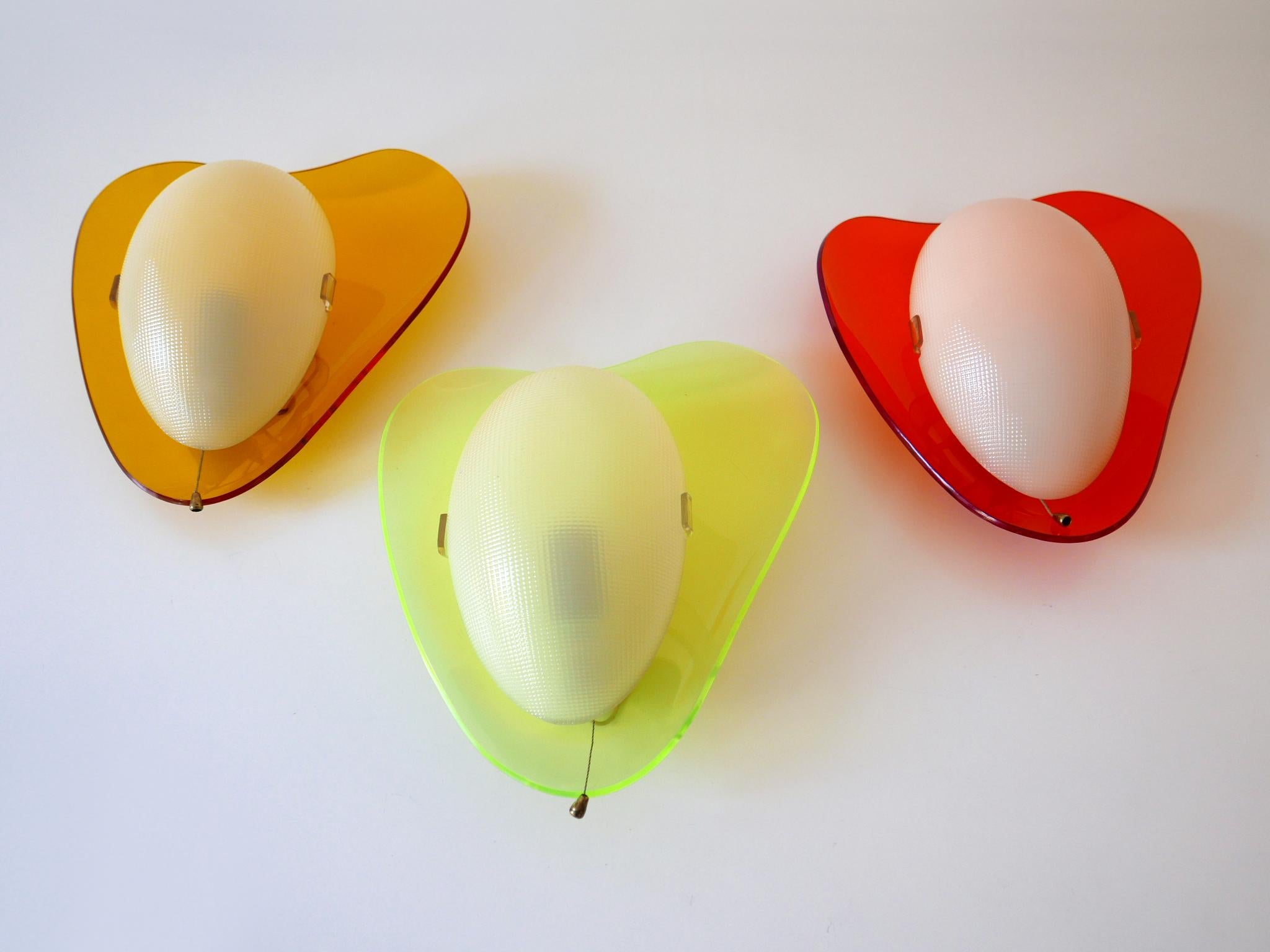 Set of Three Rare Mid-Century Modern Lucite Sconces 'Candies' 1960s Germany For Sale 14