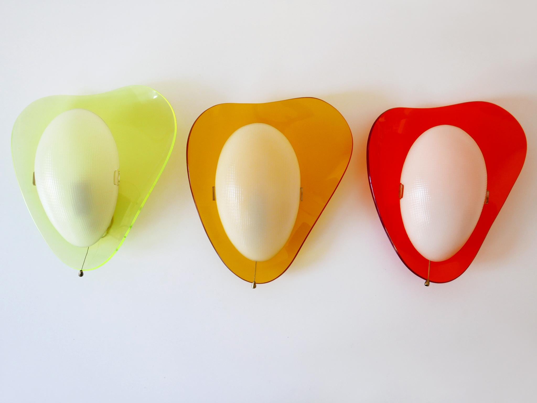 Set of Three Rare Mid-Century Modern Lucite Sconces 'Candies' 1960s Germany For Sale 1