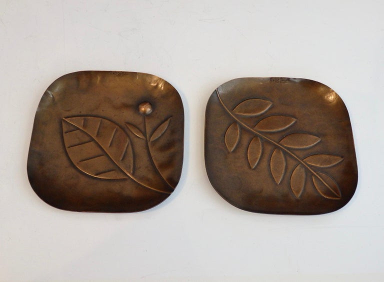 Mid-Century Modern Set of Three Rebajes Copper Chargers