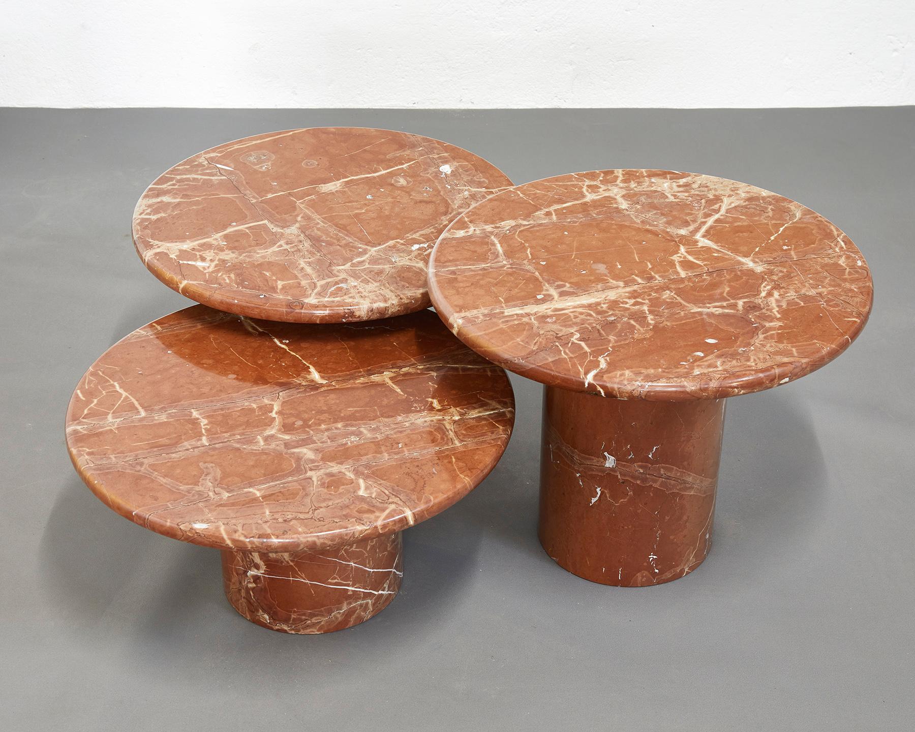 red marble coffee table