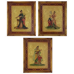 Set of Three Reduction on Panel from the Royal Pavilion by Wilfred Frost